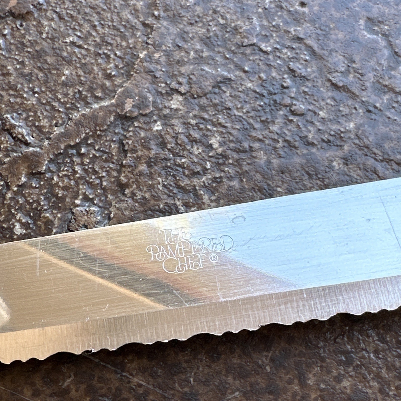 PAMPERED CHEF 9 inch Blade – Serrated BREAD KNIFE – Stainless #1285