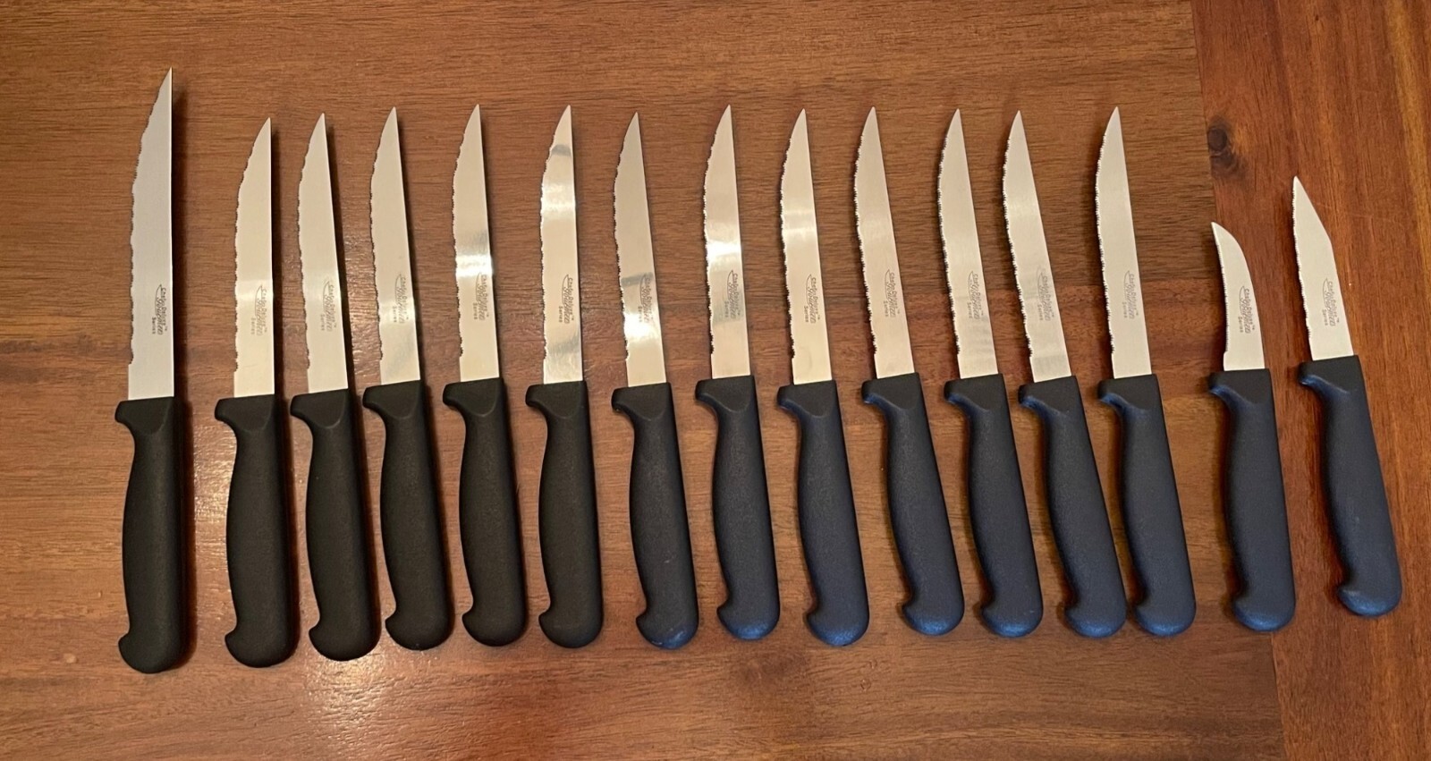 15 Piece Chef Deluxe Gourmet Series Knife Set Black Handle Home Kitchen Cooking