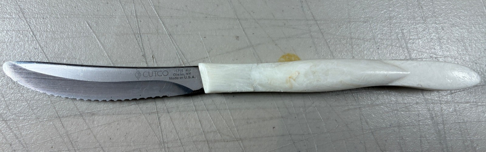 Cutco 1759 KD Table Knife w/ Pearl White Handle Used No Sheath