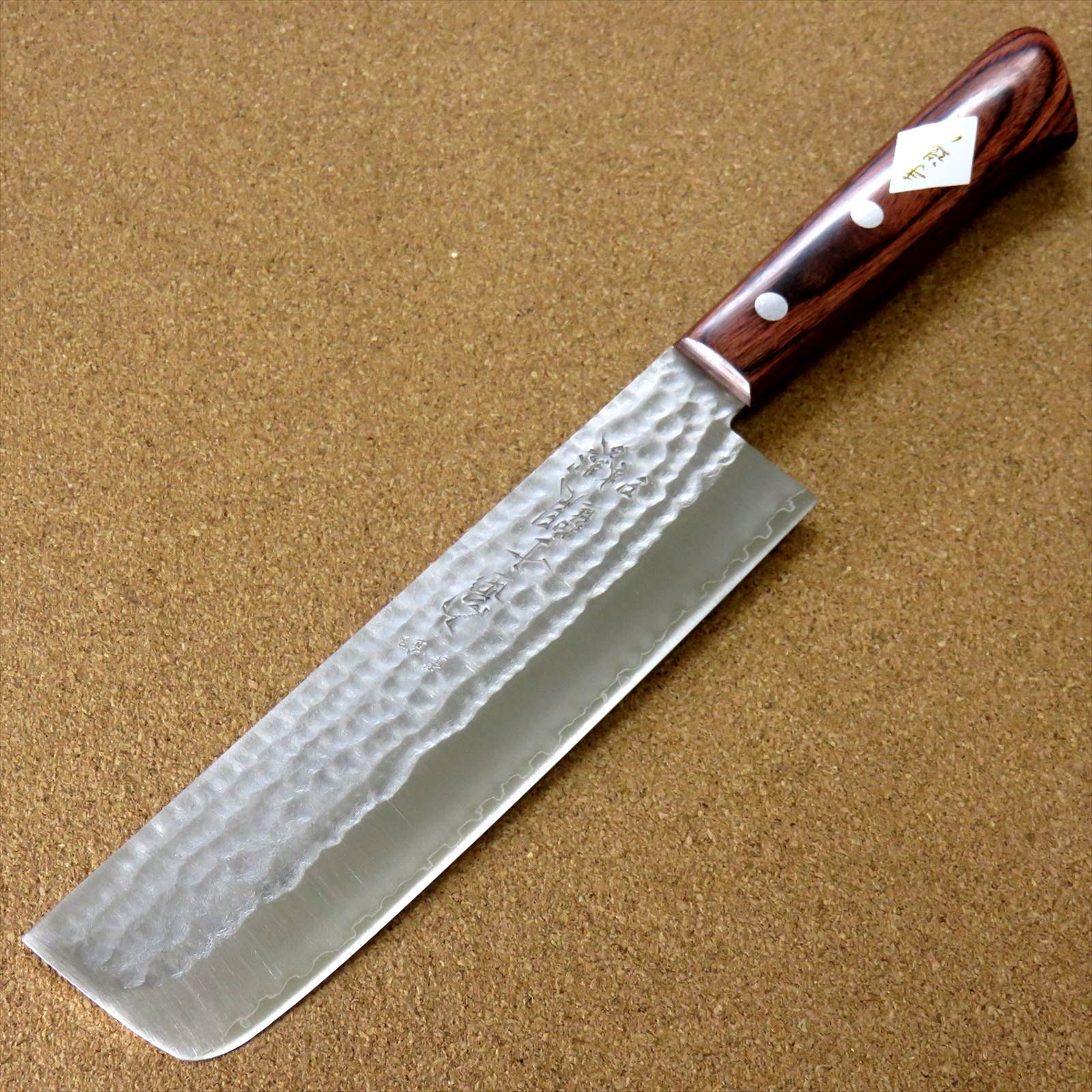 Japanese Kitchen Nakiri Vegetable Knife 165mm 6.5 inch 3 Layers Hammered JAPAN