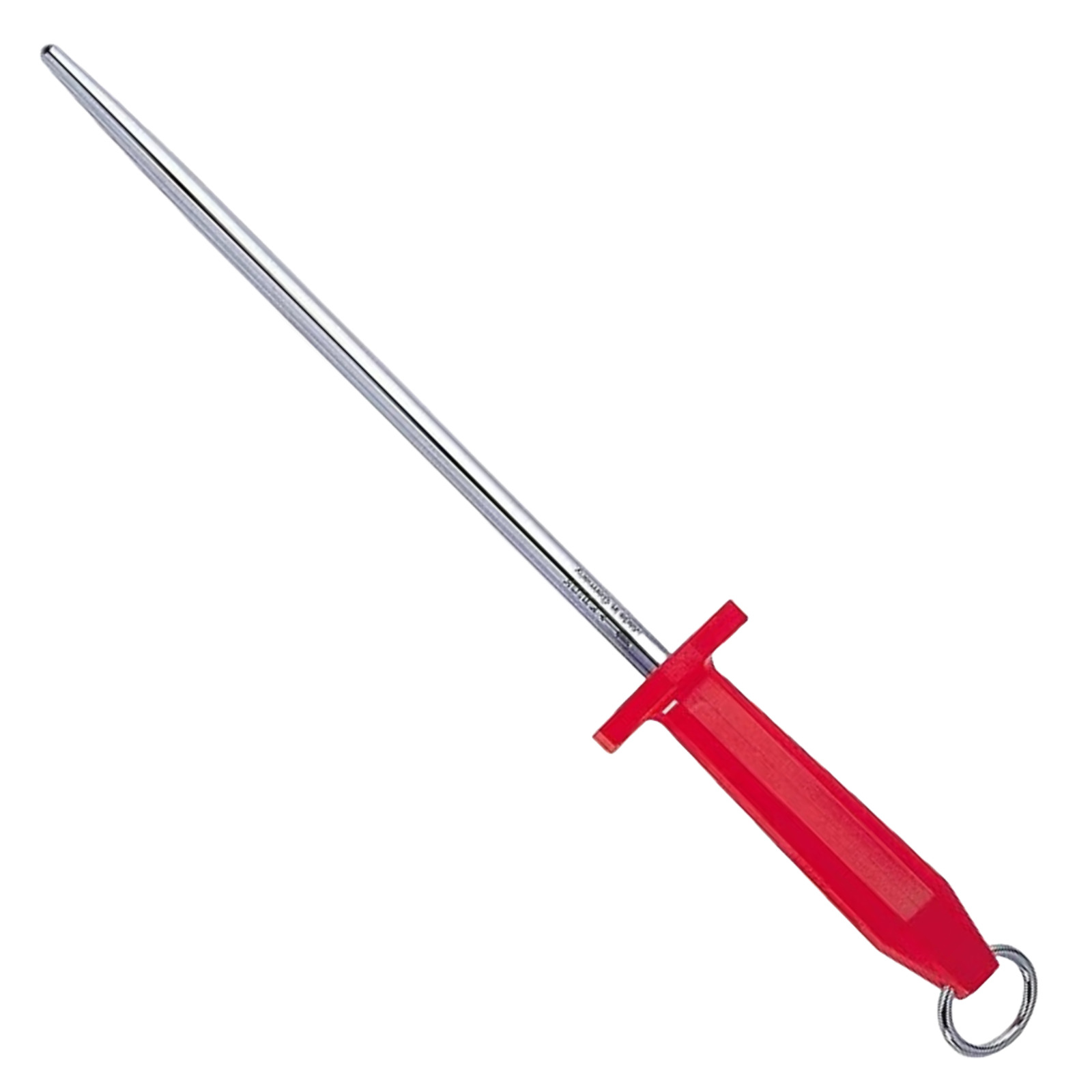 F. DICK 10-Inch Sharpening Steel Round Smooth Polished, Red Handle – German Made