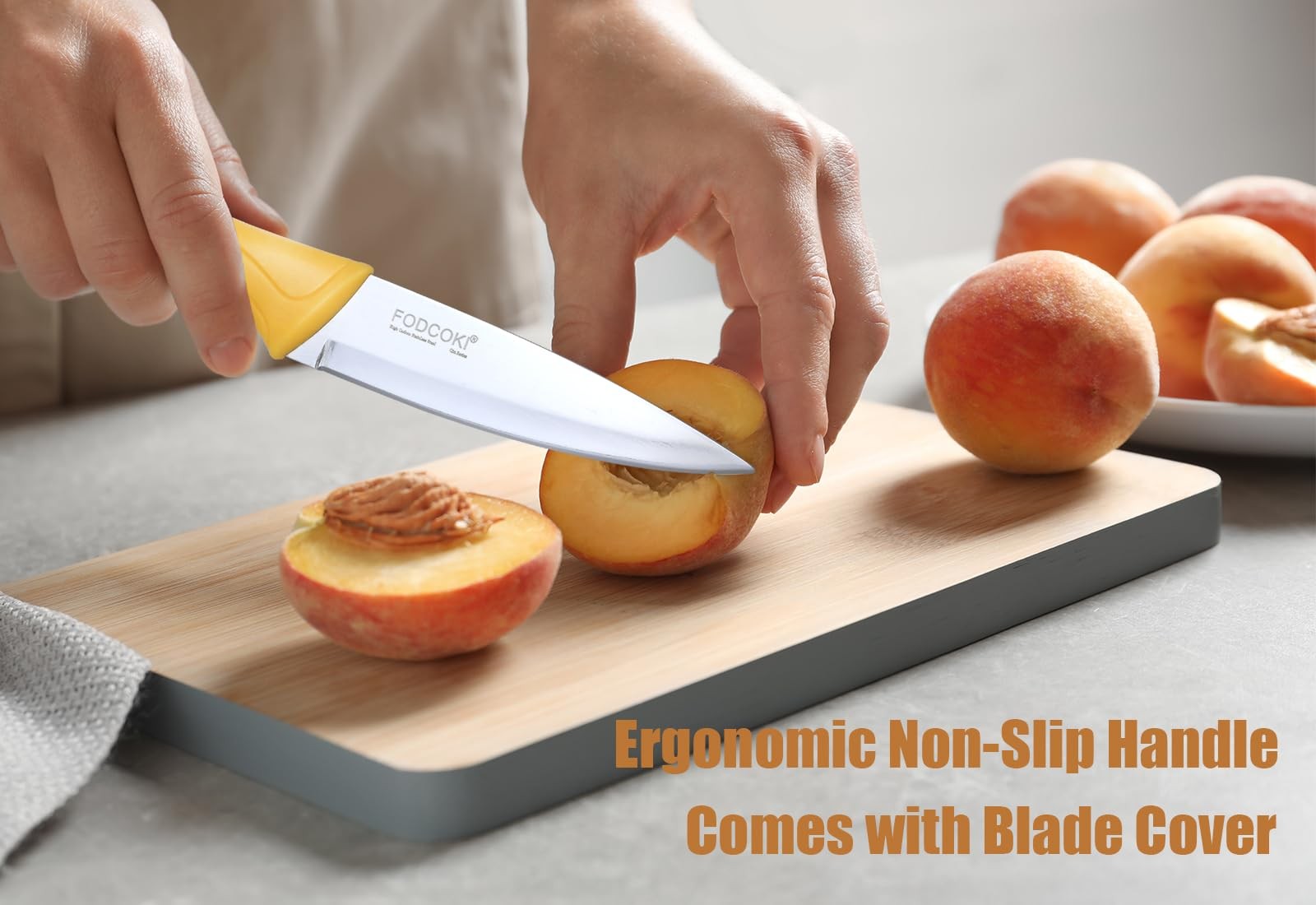 Paring Knife, 4 inch Fruit Paring Knives Set of 4 with Cover Sheath, Small Ki…
