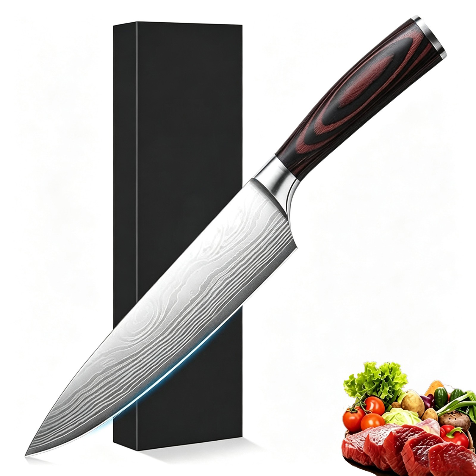 Japanese Chef Knife , 8 Inch Kitchen Knife with Ergonomic Handle 、 Gift Box