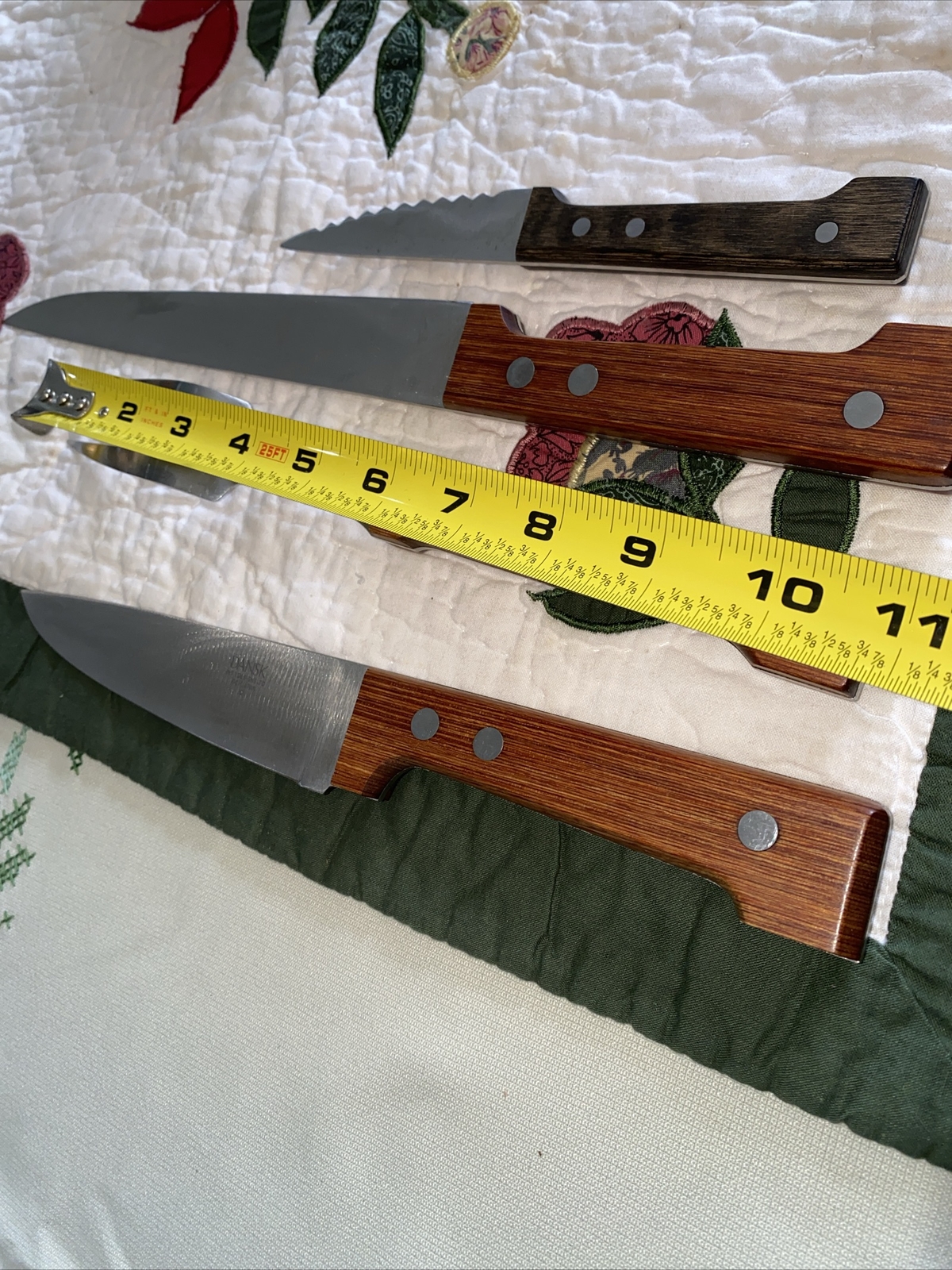4 Vintage Dansk Gunnar Cyren Stainless Blade Slicing Carving Knife-Teak Set