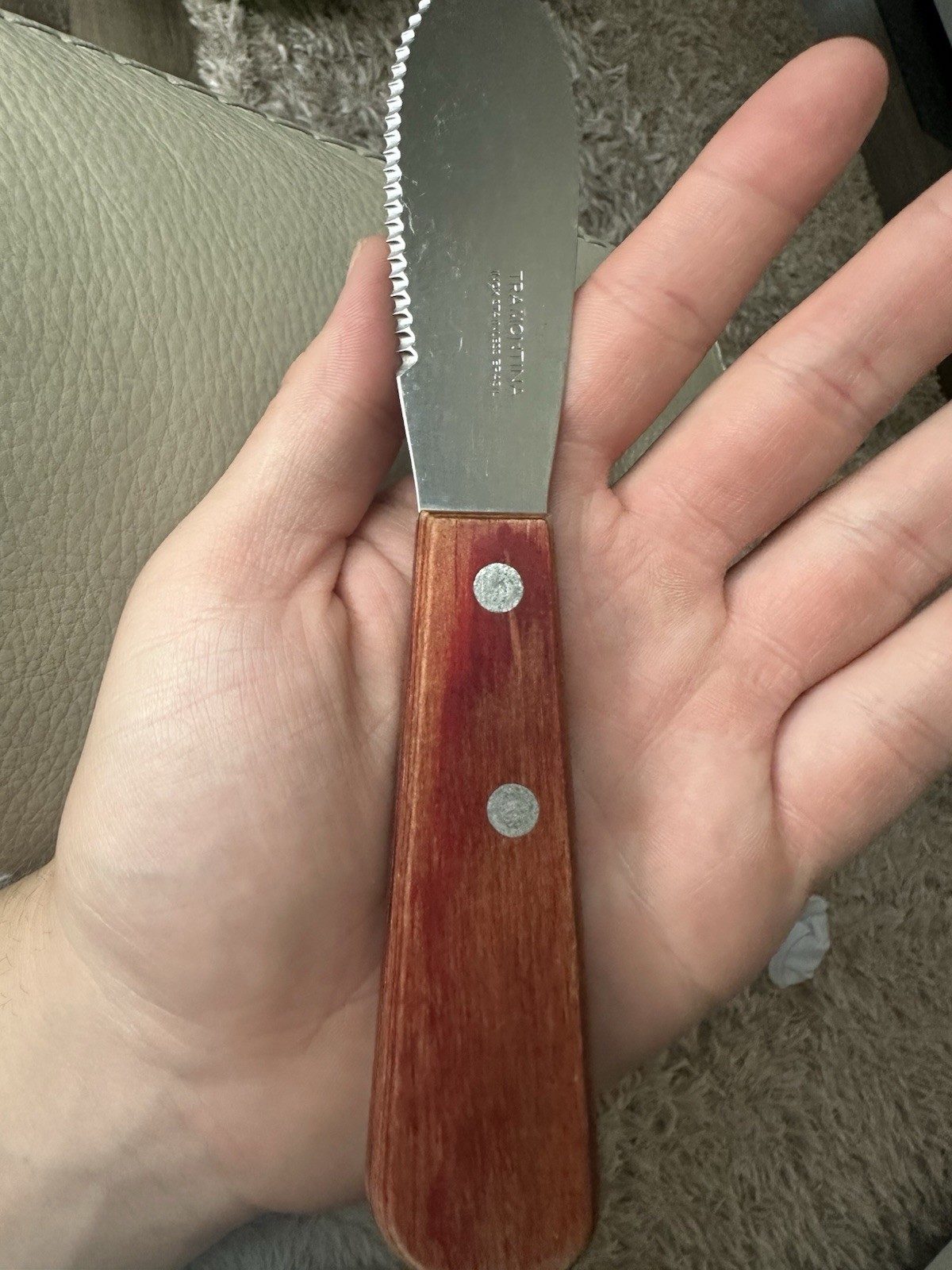 Tramontina Churrasco Serrated Steak Knife 4.5in Stainless Blade Wood Handle