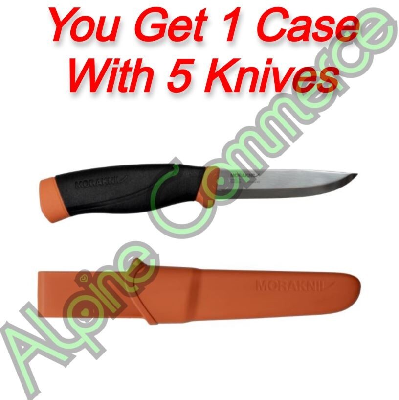 *5-Sets* Morakniv Companion Heavy Duty Stainless Steel 8.8” Knife Orange 13259