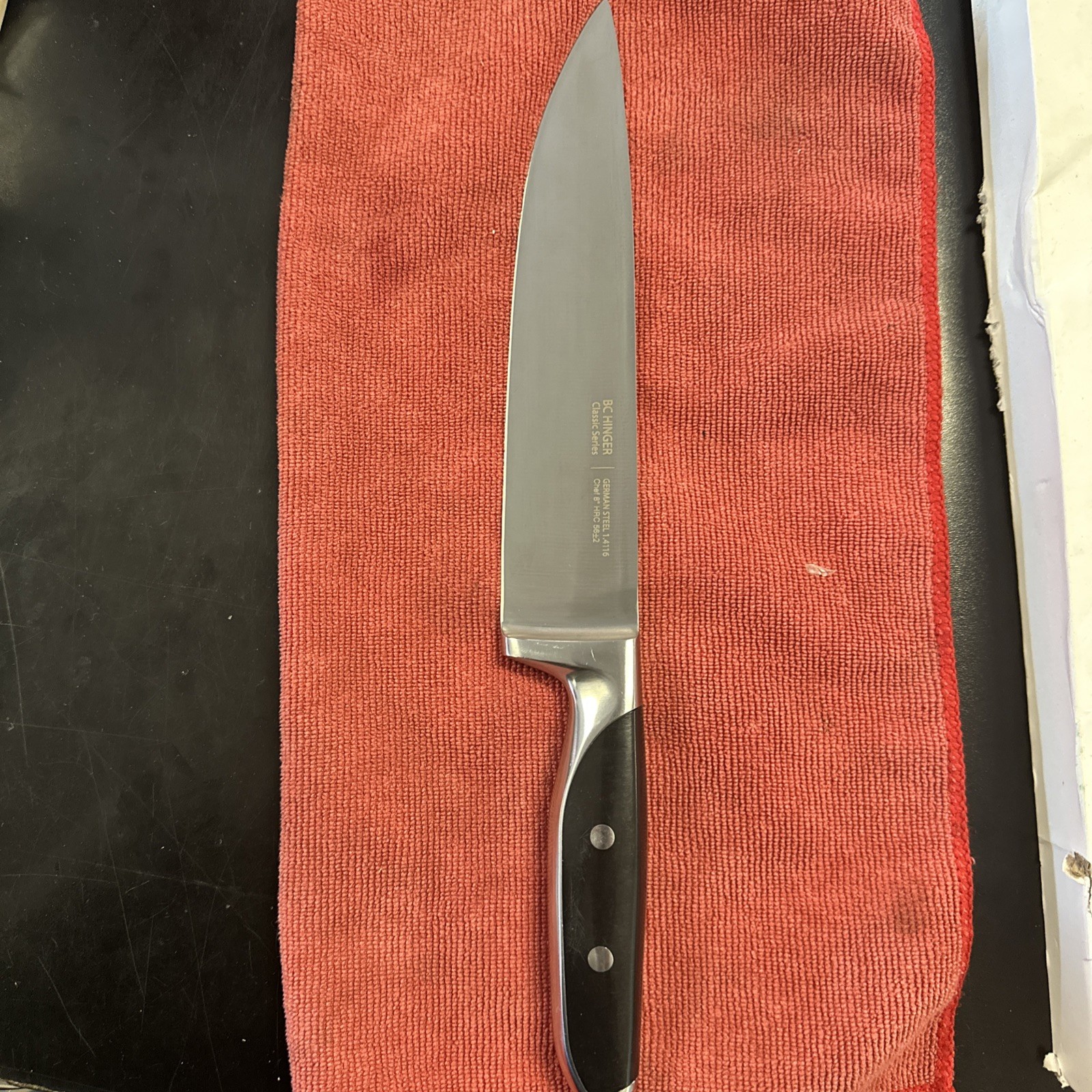 Rare BC HINGER Classic Series German Steel 1.4116. 8” Chef Knife HRC 56+2