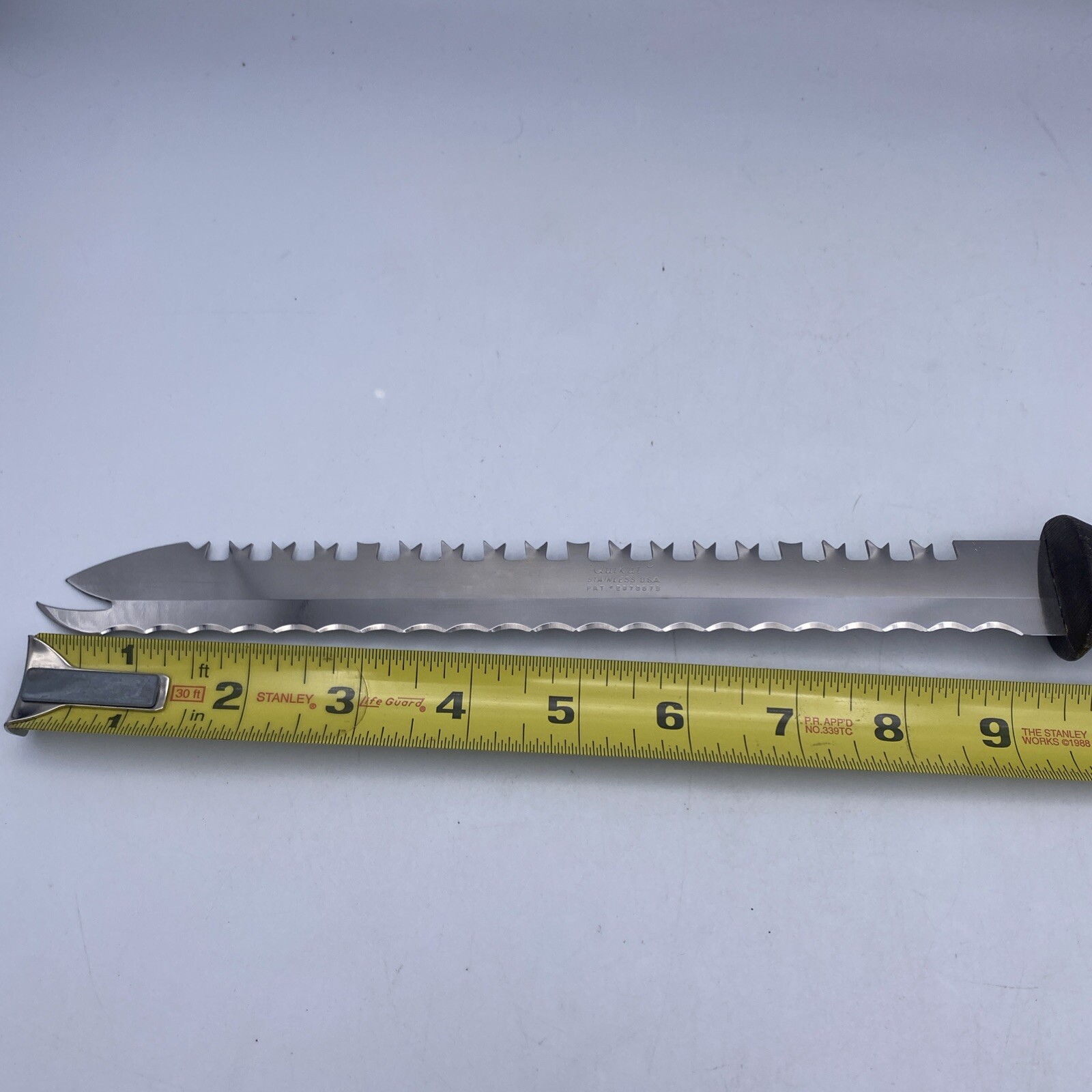 Quikut Stainless 9.5” Double Sided Multi Purpose Bread Knife Crosscut Edge USA