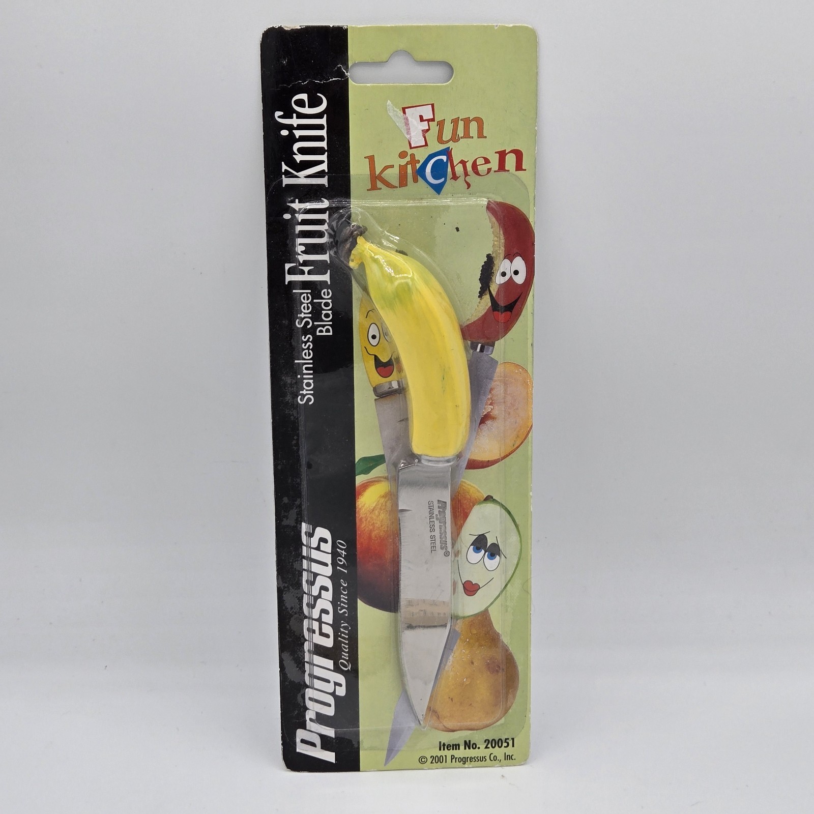 Vintage Progressus Banana Handle Fruit Knife 2001 New In Package Fun Kitchen