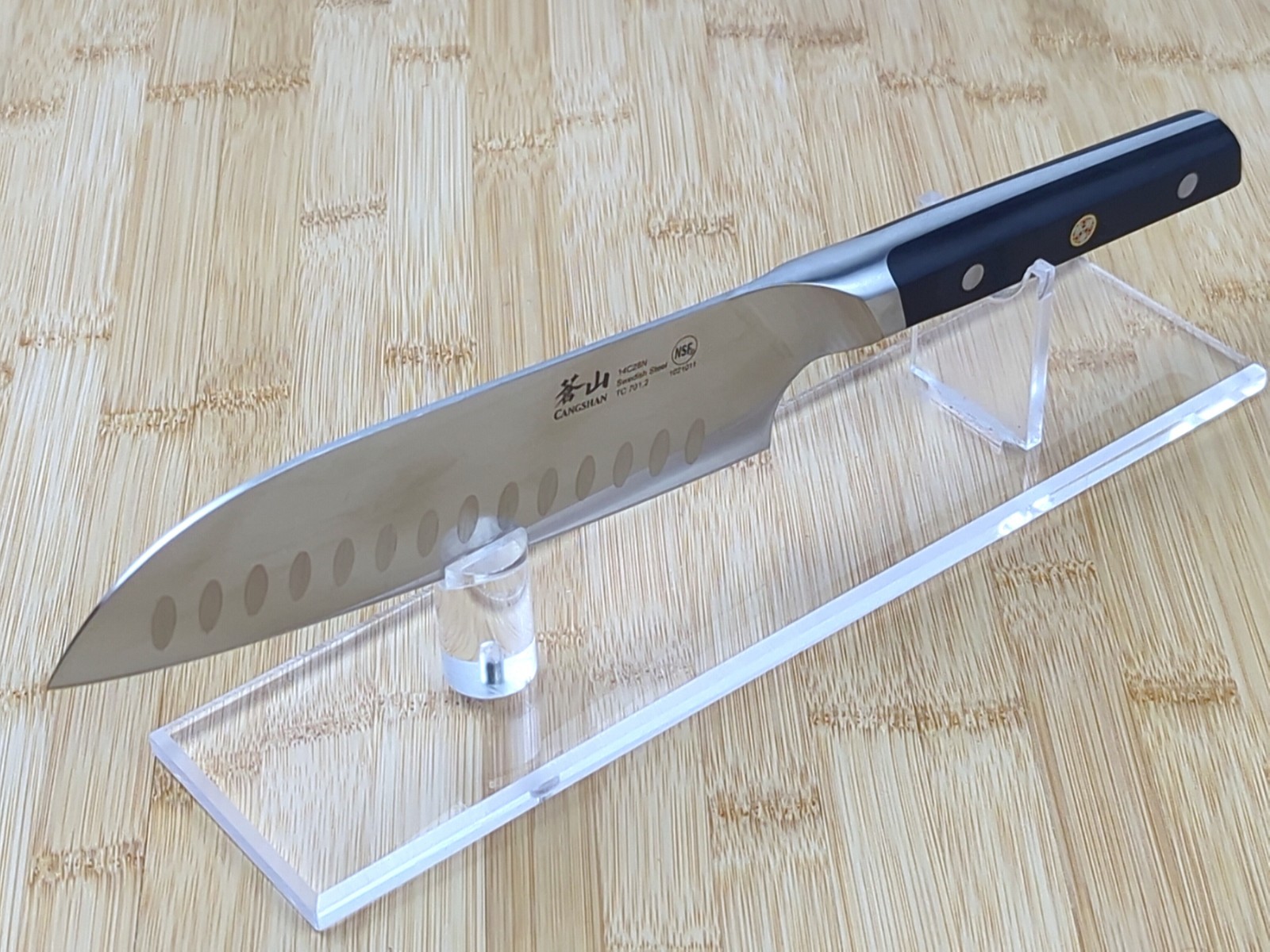 CANGSHAN TC Series 7″ SANTOKU Knife, FORGED from 14C28N SWEDISH Steel, 1021011