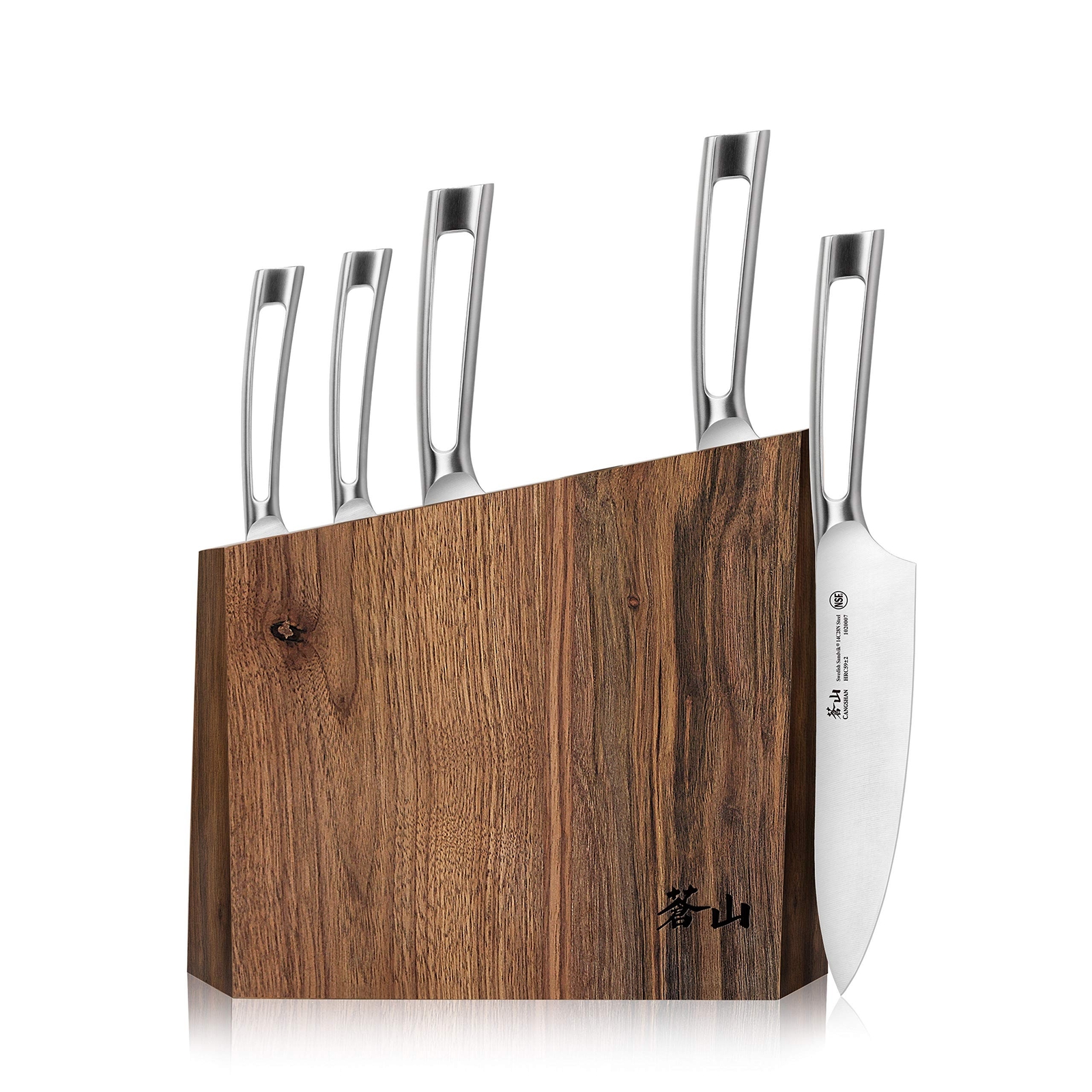 Cangshan TN1 Series 1024838 Swedish 14C28N Steel Forged 6-Piece Knife Block S…