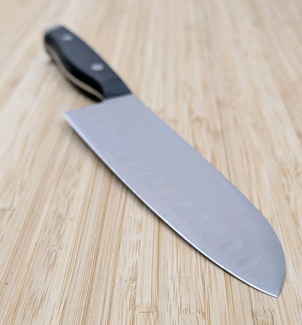 Henckels REFINED 7-in SANTOKU Knife, Stainless Steel, BLACK, 17317-180