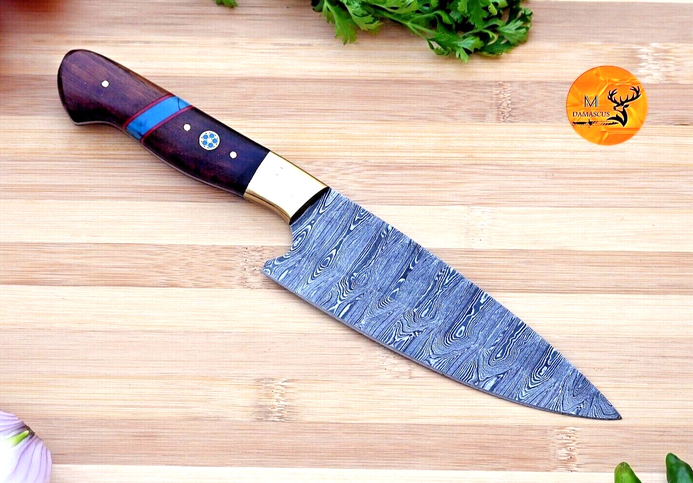 CUSTOM HANDMADE FORGED DAMASCUS STEEL STEAK KNIFE CHEF KNIFE KITCHEN KNIFE 2560