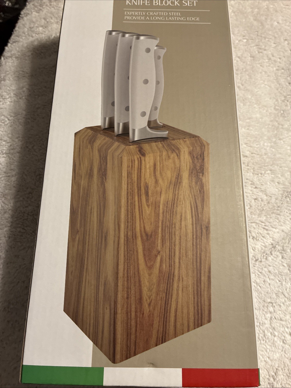 Brandani Italy 5pcs Teak Wood Knife Block Set