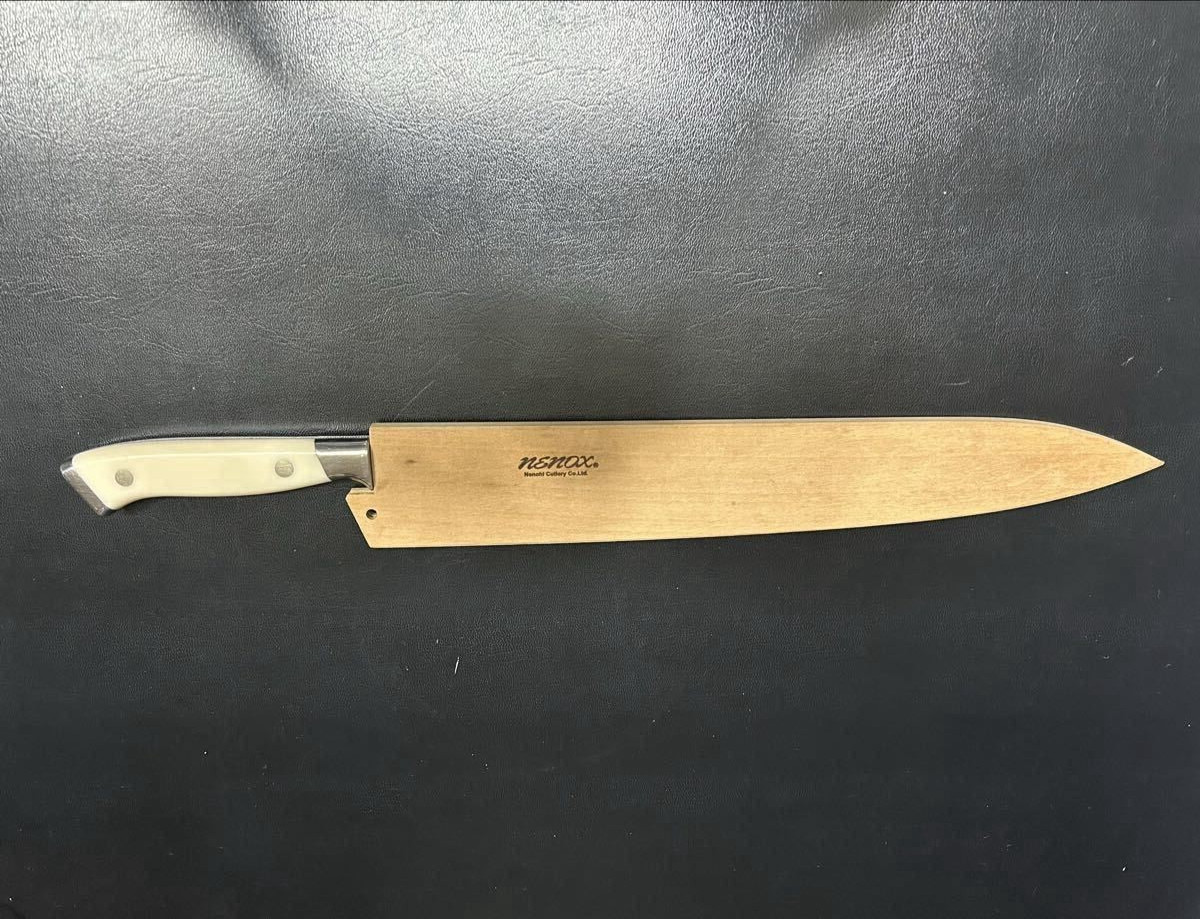 Nenohi Nenox S Sujihiki Slicing Knife 285mm (11.2″) Ivory Handle w/ Saya Japan