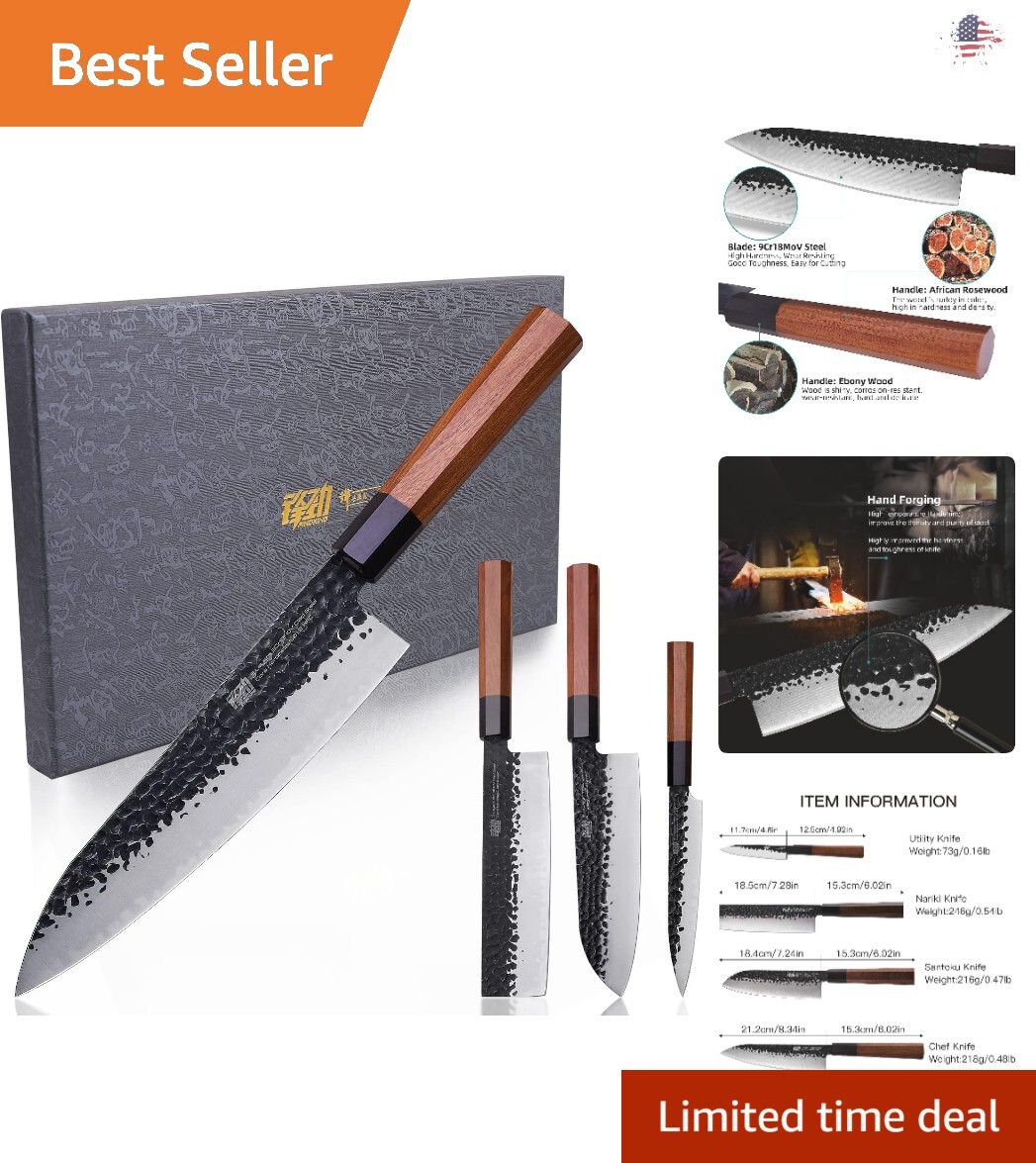 Premium Professional Knife Set – High Carbon Steel Blade – Rosewood Handle