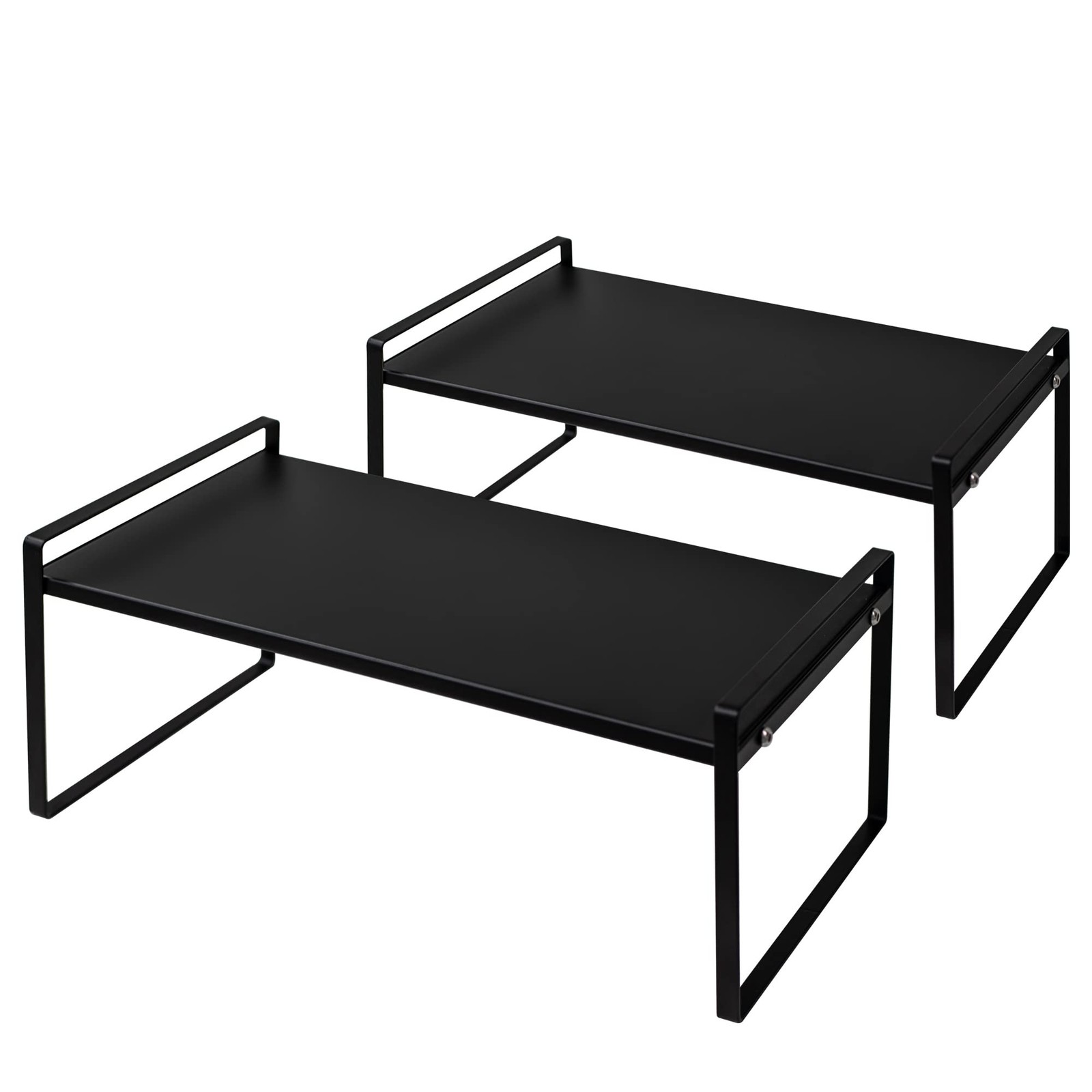 Nxconsu 2PK Stackable Cabinet Shelf Organizer Rack Riser Kitchen Storage