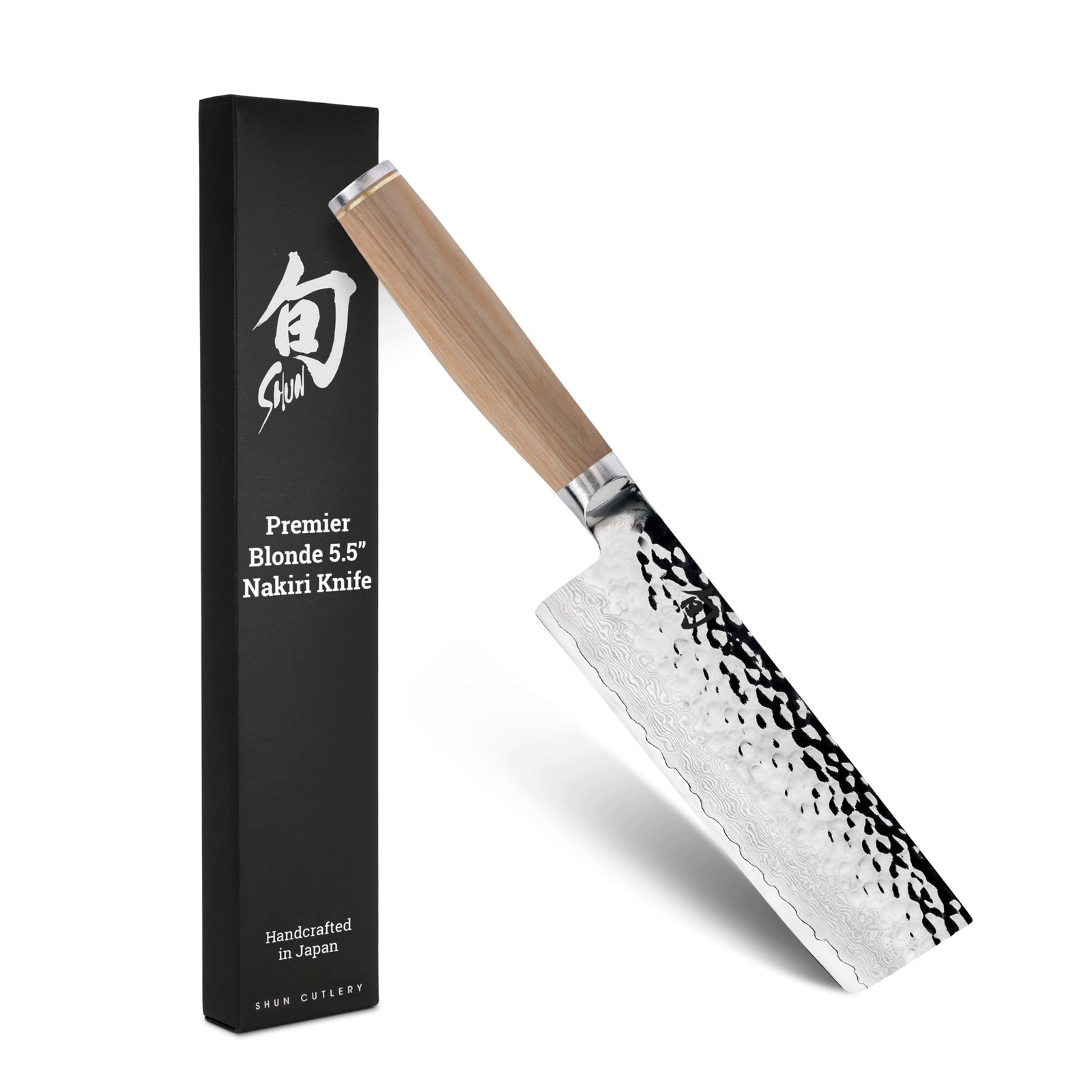 Shun Nakiri Knife USBA 5.5″ Blonde VG-MAX Damascus Pakkawood Handle