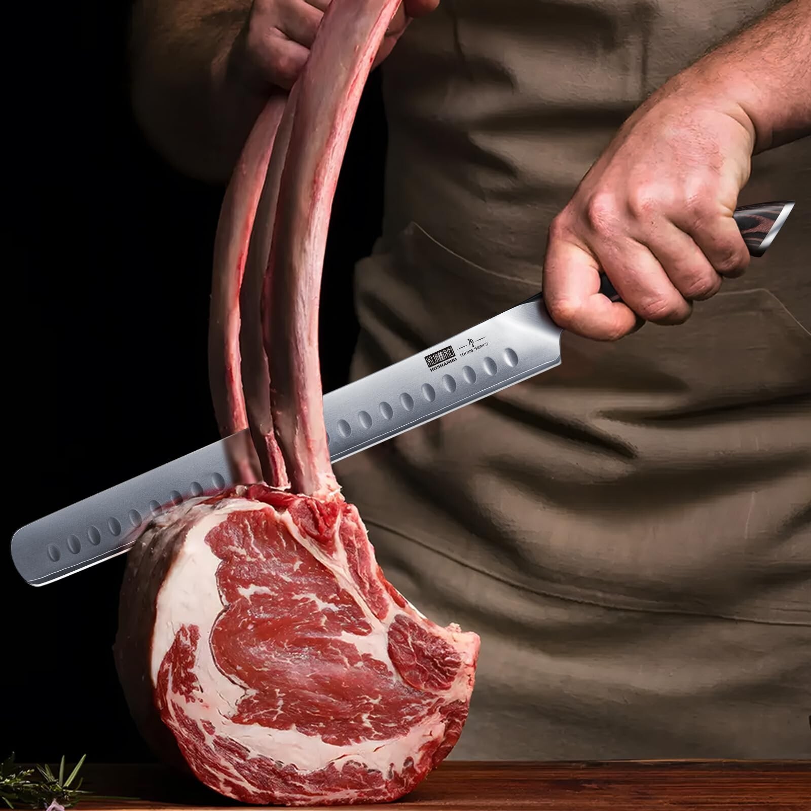 Carving Knife 12 Inch, Japanese AUS-10 Slicing Knife with Ergonomic Pakkawood…