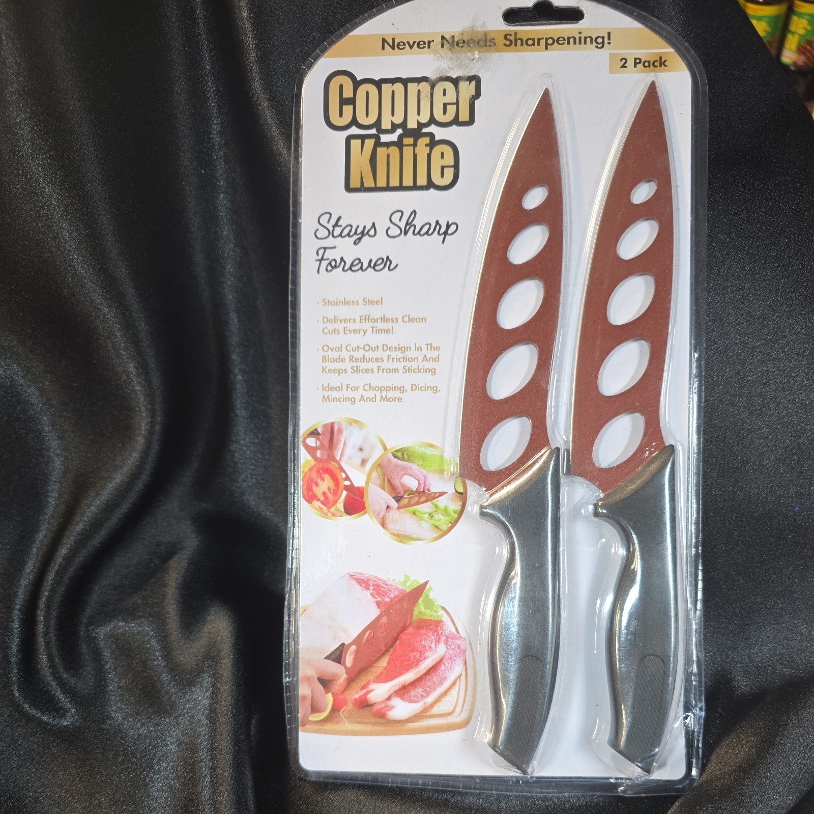 NEW! 5″ Copper Knife 2 Pack stays sharpie forever!! M1027