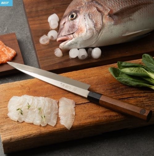 2 Japanese style knife Set. Blue Yanagiba Sashimi 13″ and Deba Chef 11 ” Korea