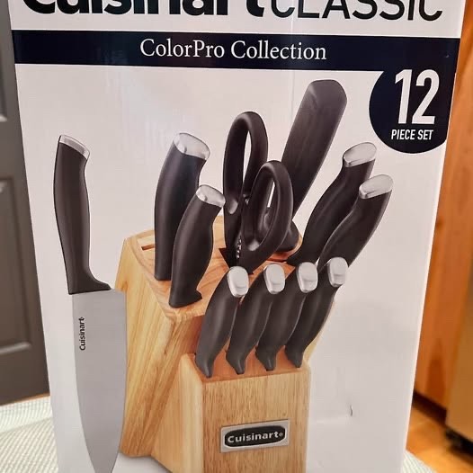 Cuisinart C77SSB-12P Color Pro Stainless Steel Cutlery Knife Block Set – Black
