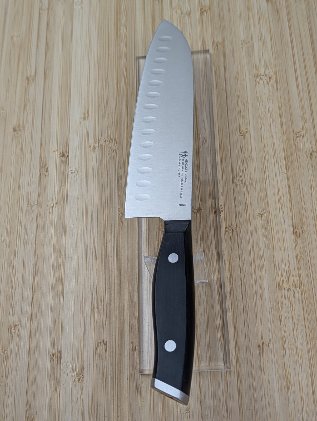 Henckels REFINED 7-in SANTOKU Knife, Stainless Steel, BLACK, 17317-180