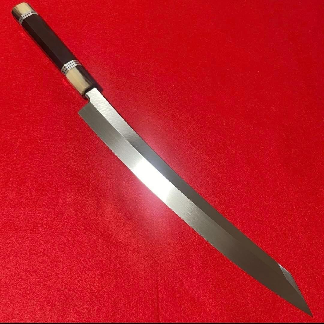 Kiritsuke Yanagiba Honyaki Japanese Sashimi Knife VG10 Steel Ebony Handle