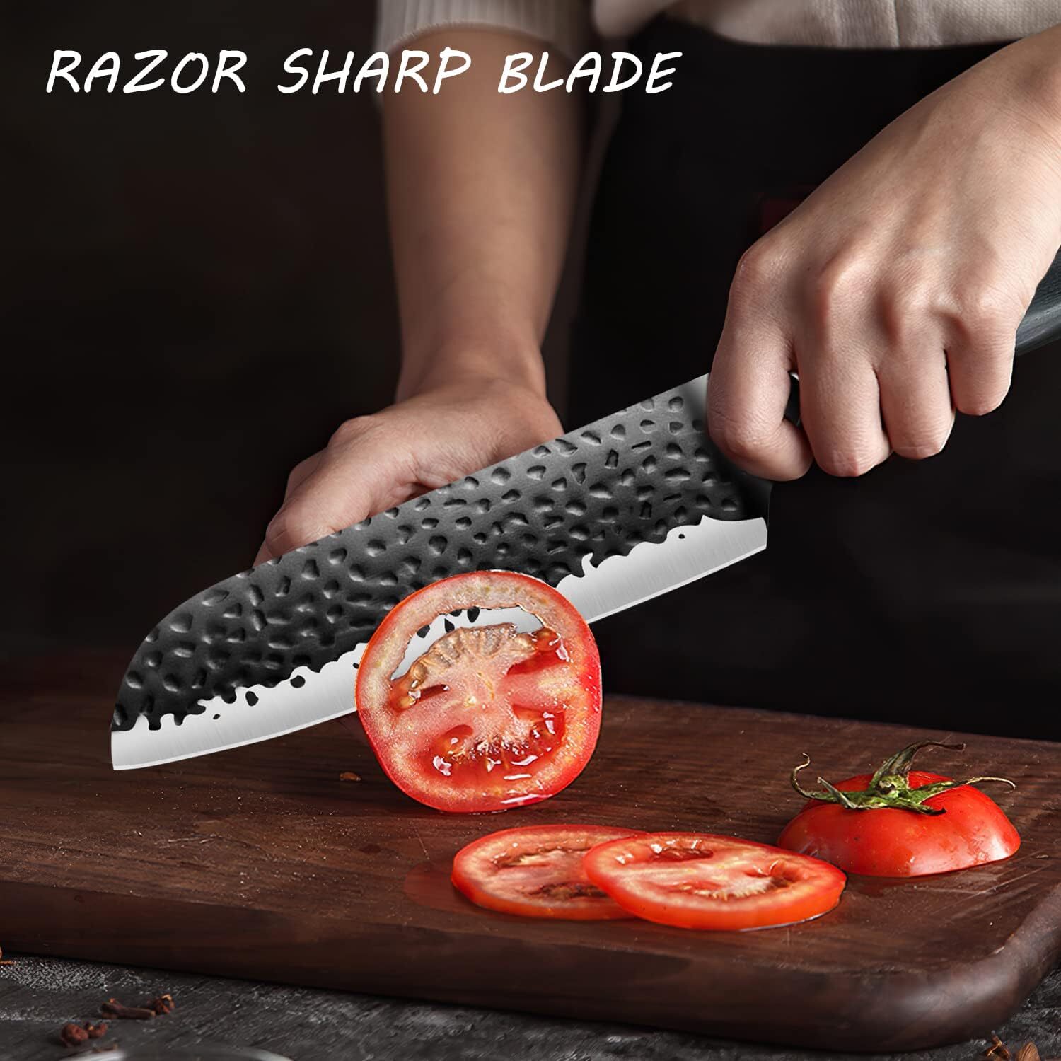 3/5 Pieces Professional Kitchen Knife Set Hand Forged Stainless Steel Chef Sharp
