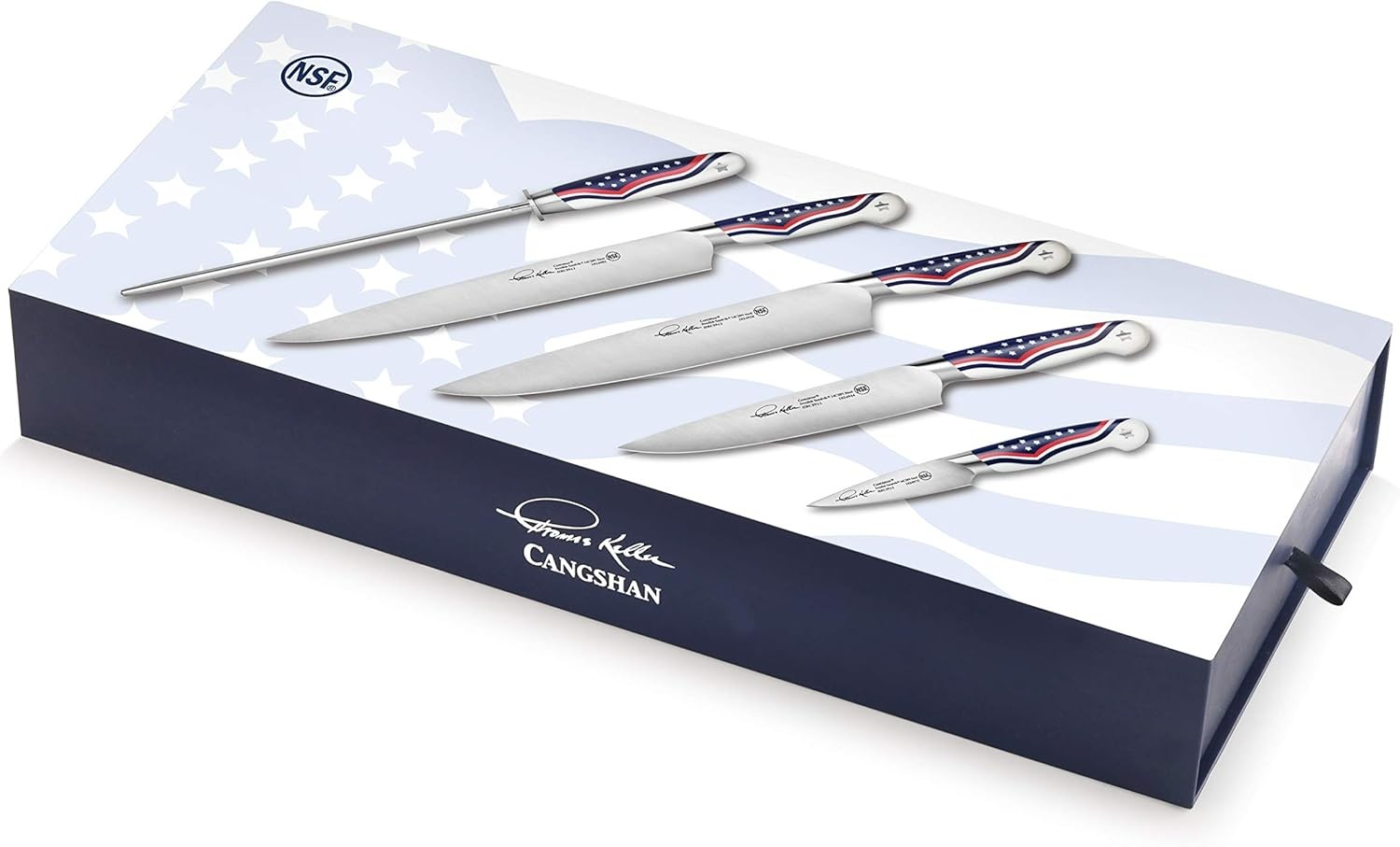 United Series 1026122 Swedish 14C28N Steel Forged 5-Piece Essential Knife Box
