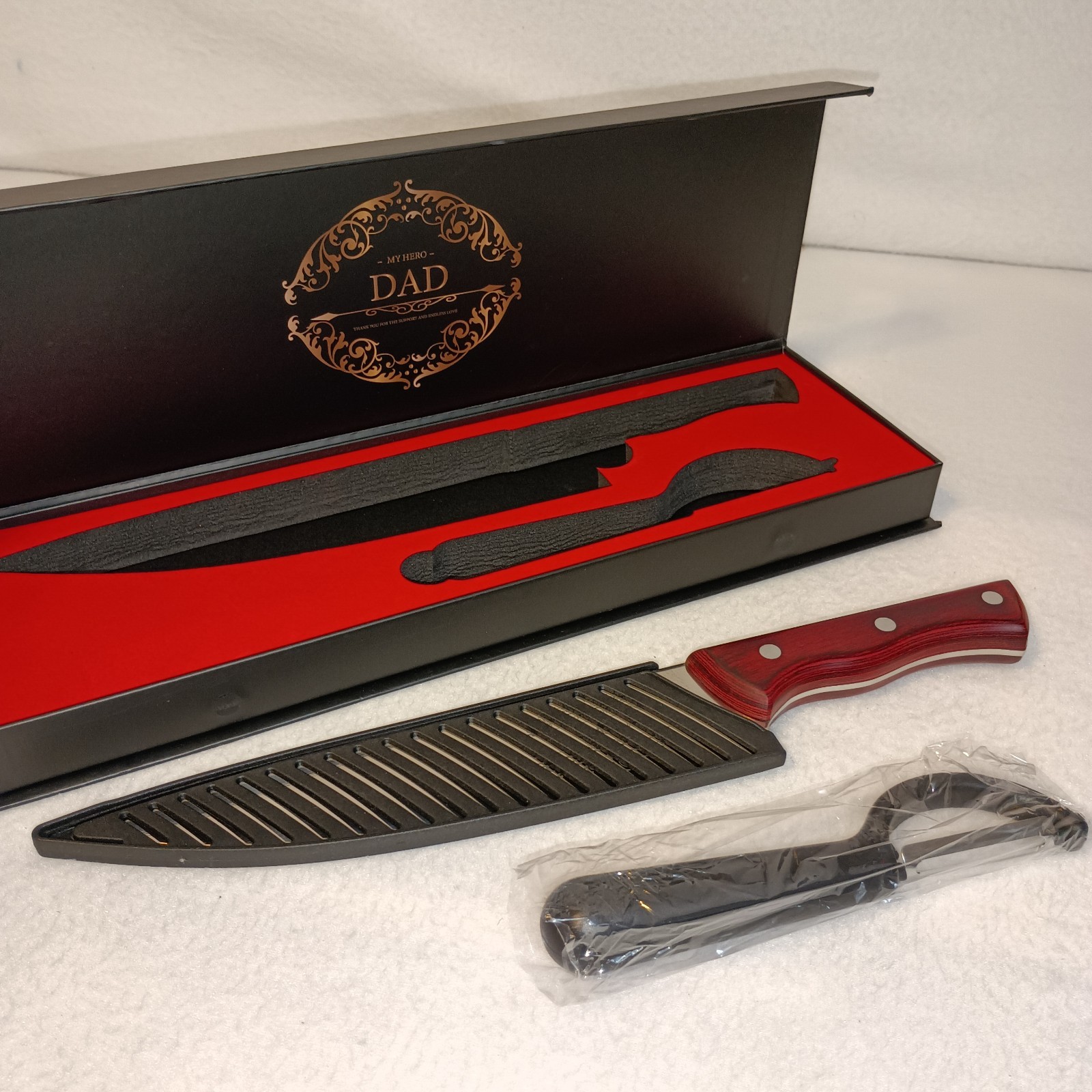 DCHYYDS 8 Chef Knife Gift Set w/ 5 Wood Handle & Peeler – Best Dad Gift NIB