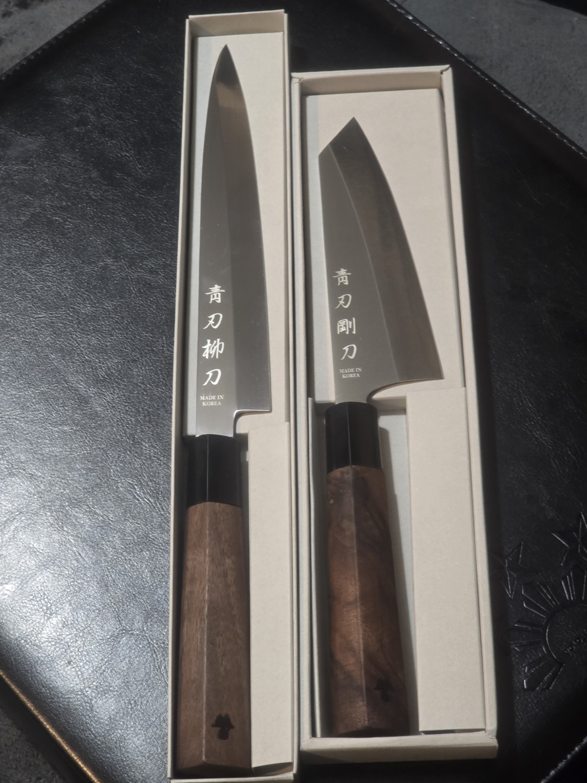 2 Japanese style knife Set. Blue Yanagiba Sashimi 13″ and Deba Chef 11 ” Korea