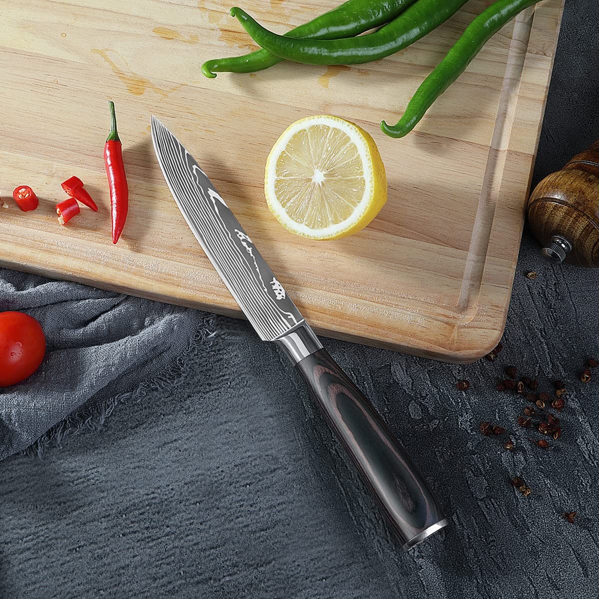 Paring Knife Set 3.5 Inch Fruit 5 Inch Utility Sharp High Carbon Stainless