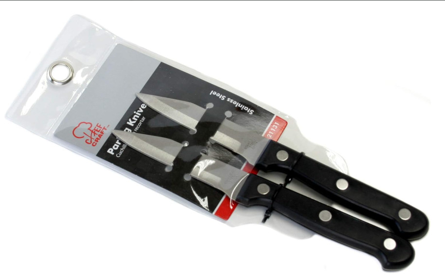 Paring Knife Set 2 Piece 3.5 Inch Blade Kitchen Utility Fruit Vegetable Knife