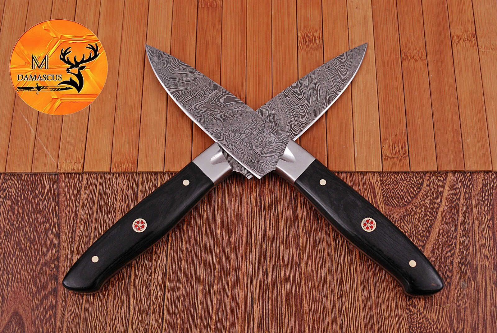 STEAK CHEF KNIVES SET – CUSTOM MADE FORGED DAMASCUS STEEL BLADE 1313