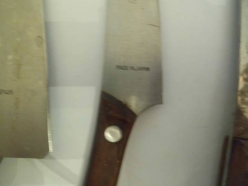 Vtg Set of 3 MAC Japanese Knives Stainless Blades Wood Handles (+ Cleaver/*Read)