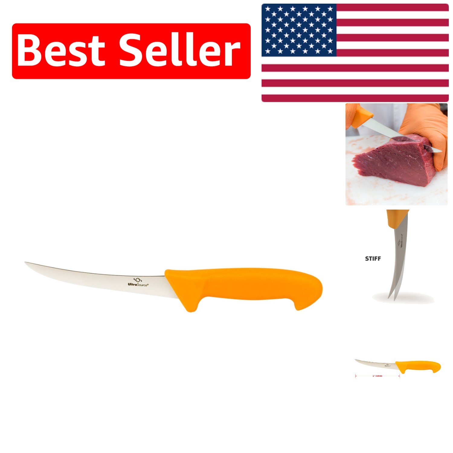 Professional 6″ Curved Boning Knife – Ergonomic Handle & Rust-Resistant Blade