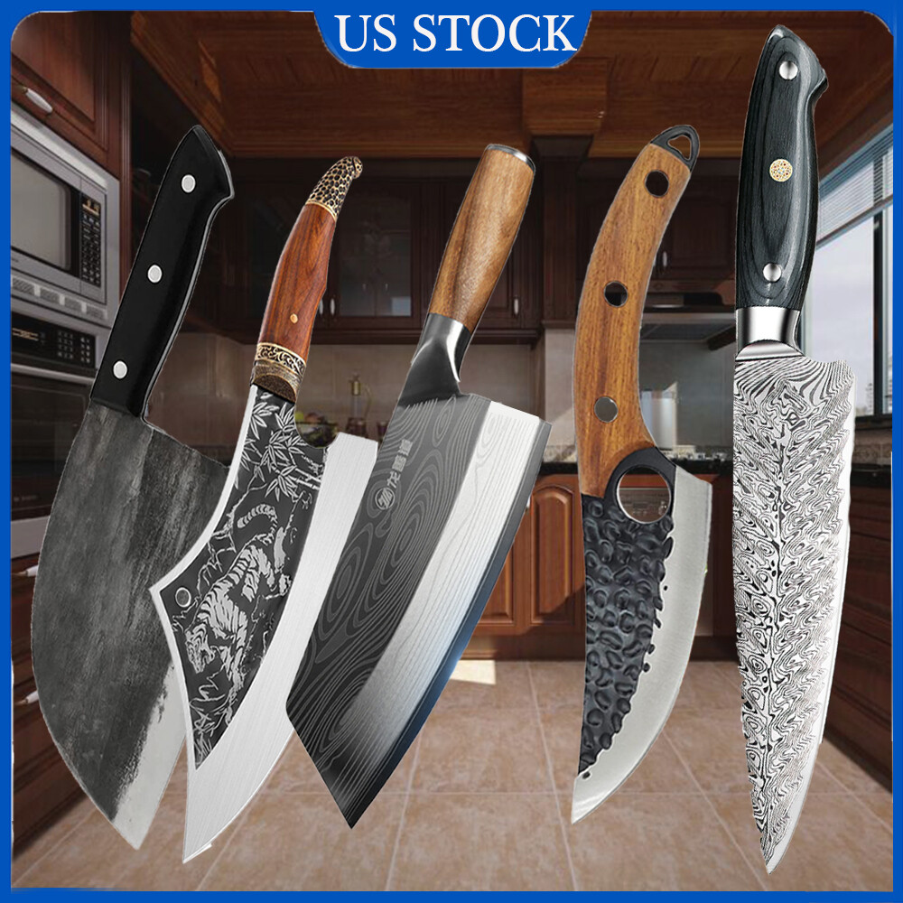 Kitchen Chef Knife Forged Serbian Cleaver Butcher Boning Knives Handmade Blade