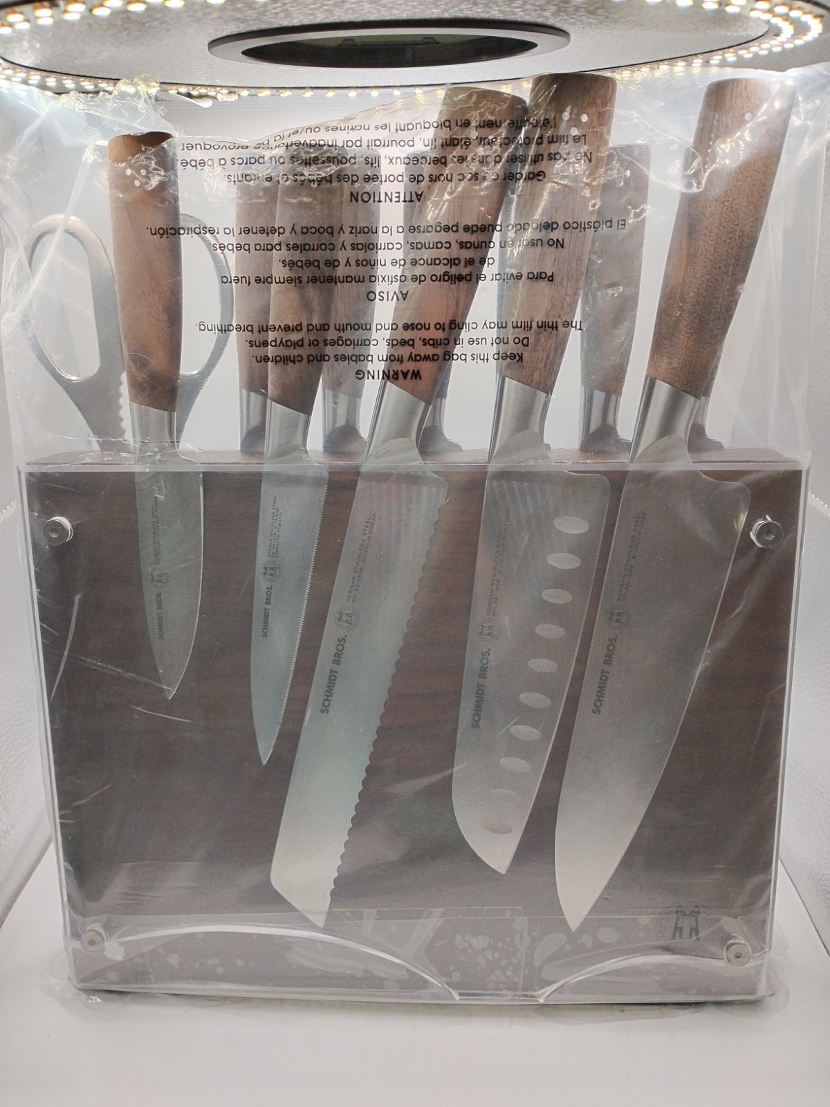 Schmidt Bros cutlery 14 pc knife block set delta: Stainless Steel New, Read
