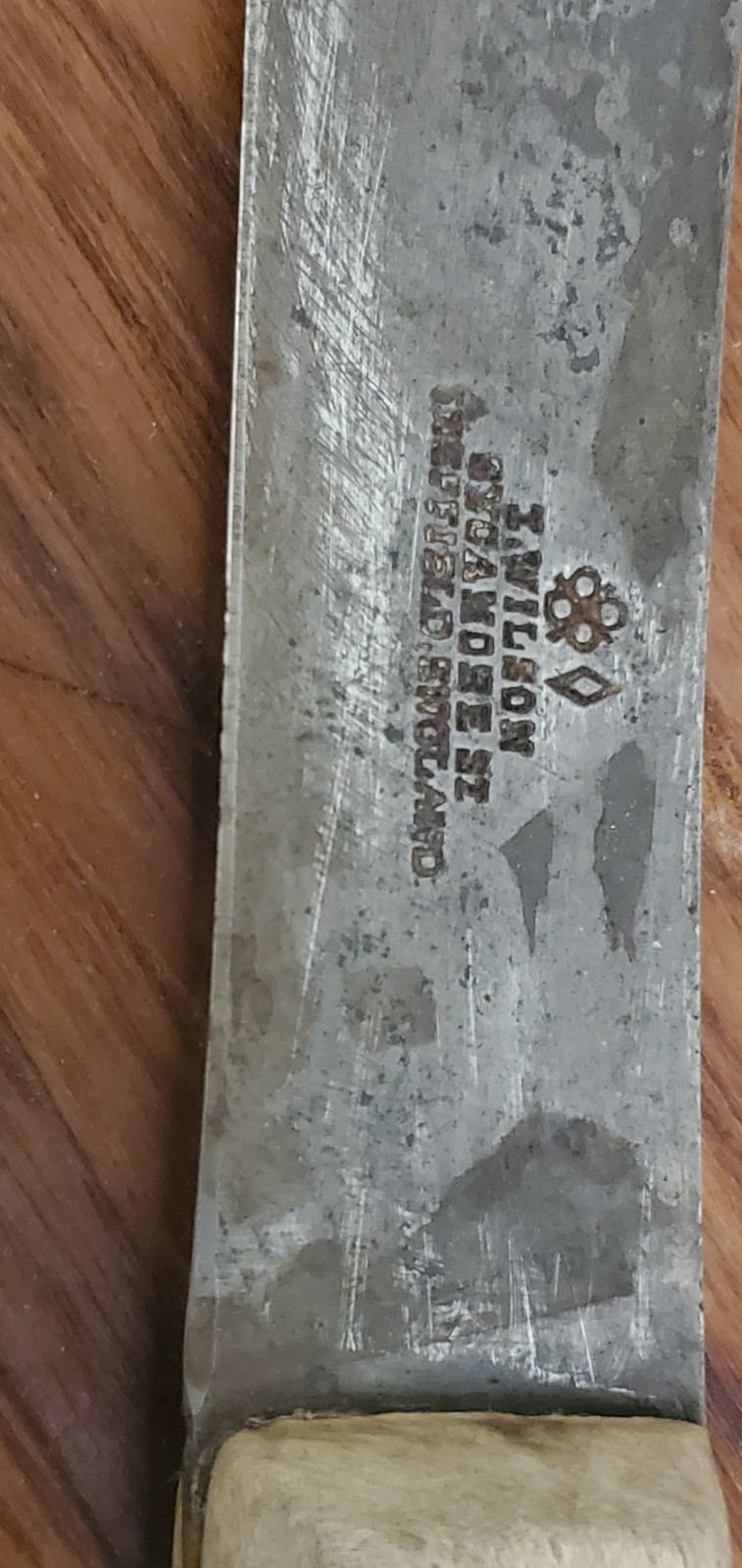 Rare Antique I. Wilson Sicamor St. 6″ Blade Carbon Steel Butcher England-read