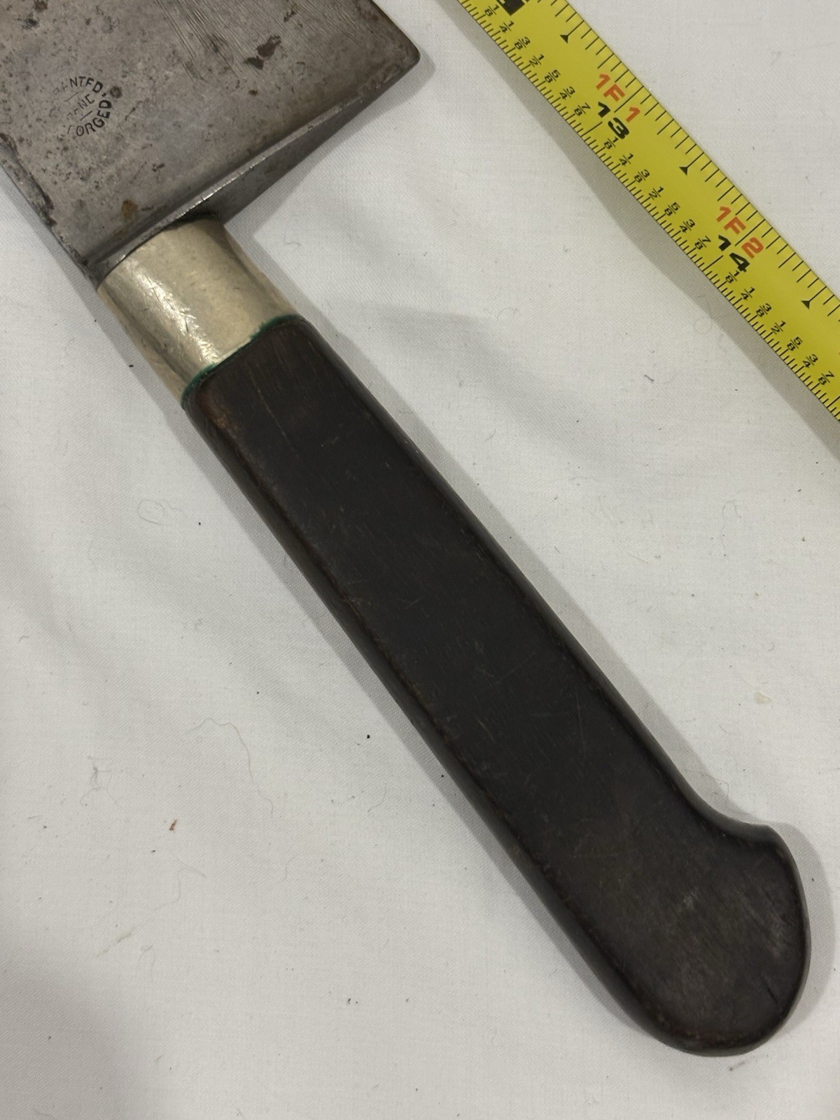 A Lacroix Antique 11.75 Inch Chef Knife Ebony Nogent Carbon Steel