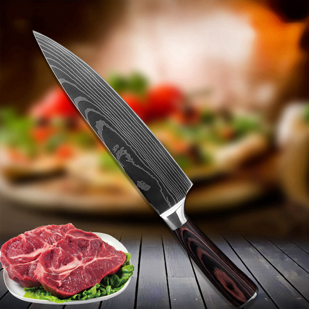8 Inch Chef’s Knife Japanese Damascus Style Stainless Steel Pro Kitchen Knife