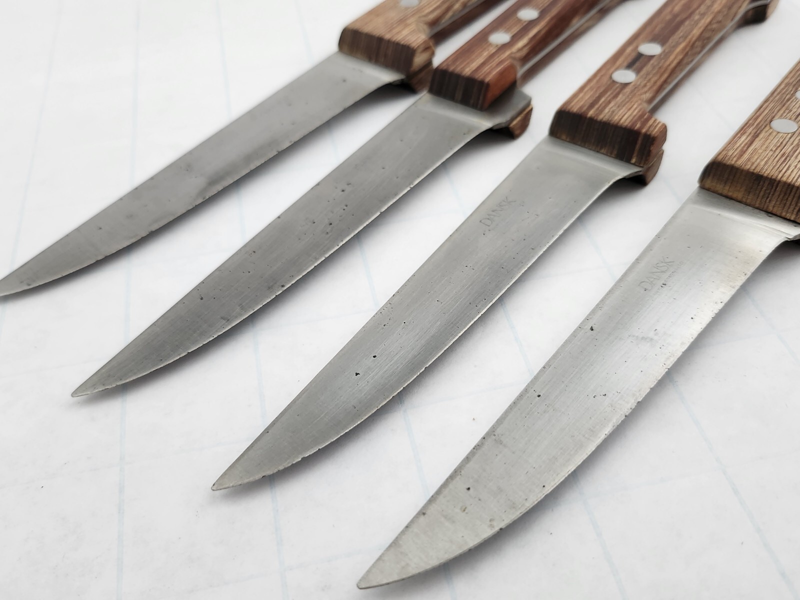 4 Dansk Vintage Steak Knives Teak Handles Made In Japan