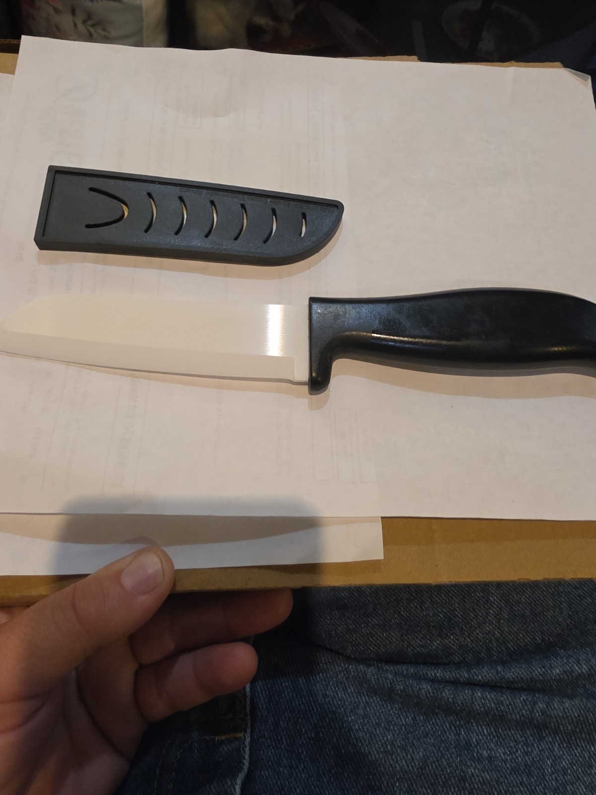 Yoshi Blade Worlds Best Ceramic Santoku Knife w/ Cover