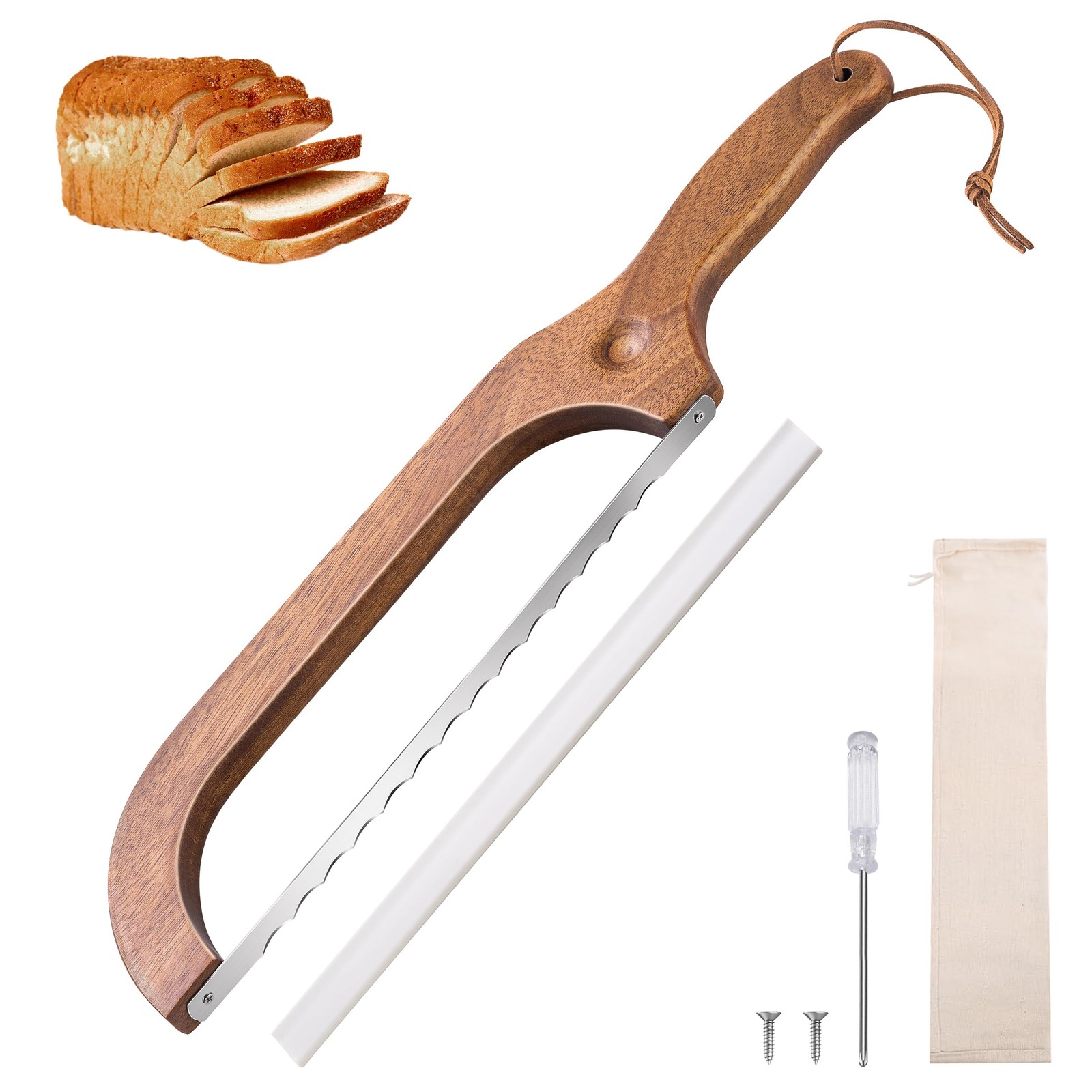 Bread Knife for Homemade Bread 14.5” Sourdough Bread Knife, Premium Slicer f…
