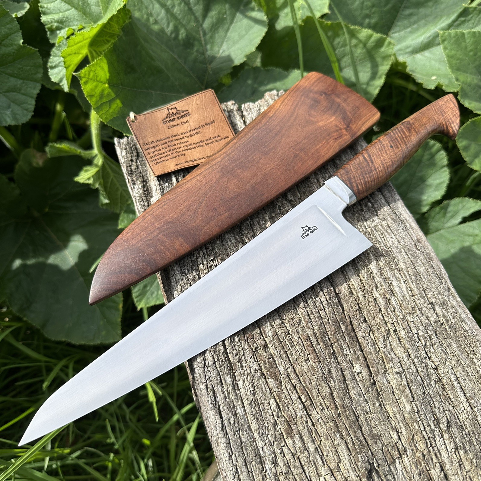 Chef Knife S-grind 14c28n Stainless Steel Handmade In Australia