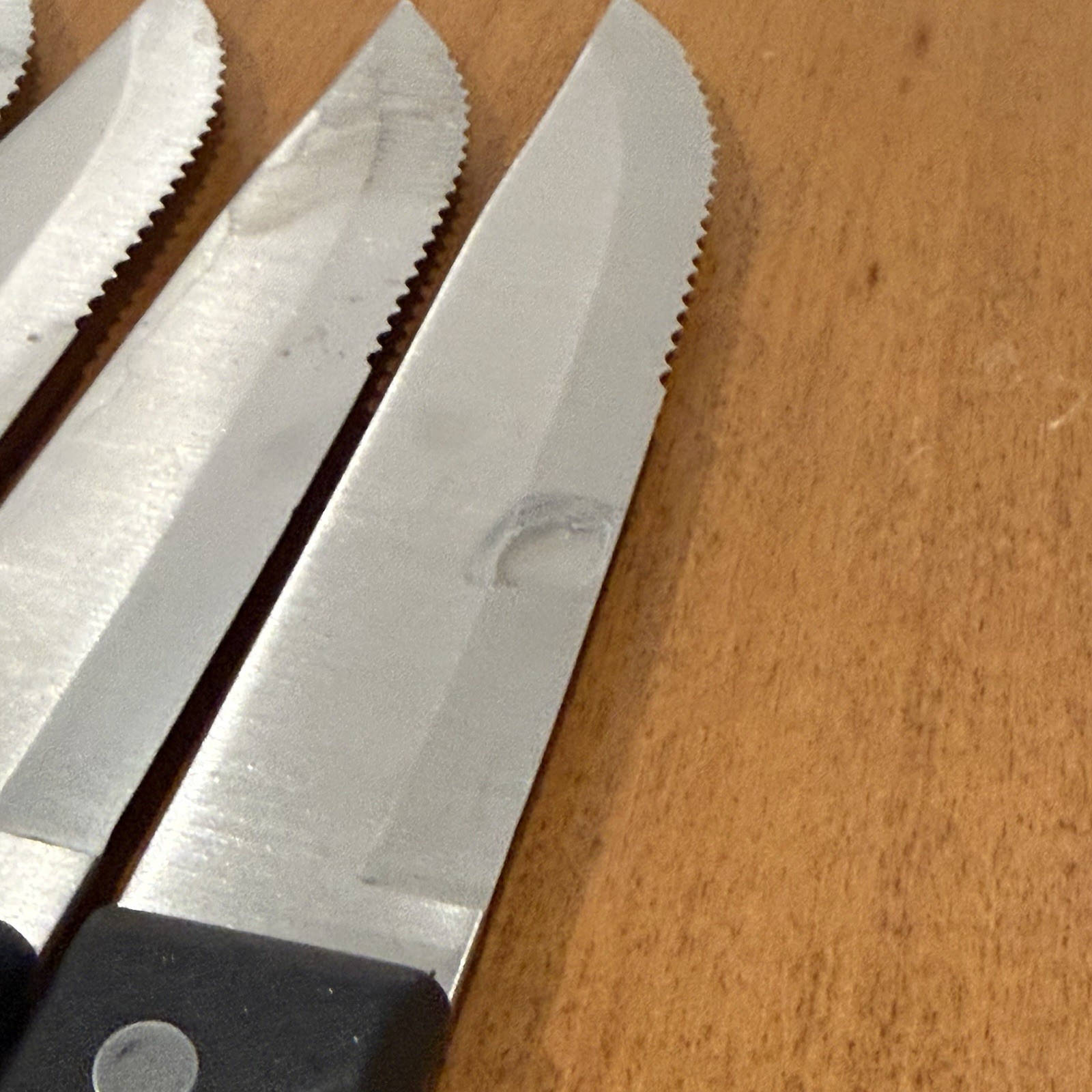 Sabatier 5″ Serrated Steak Set of 6 + Utility Knife Black Polymer Handle