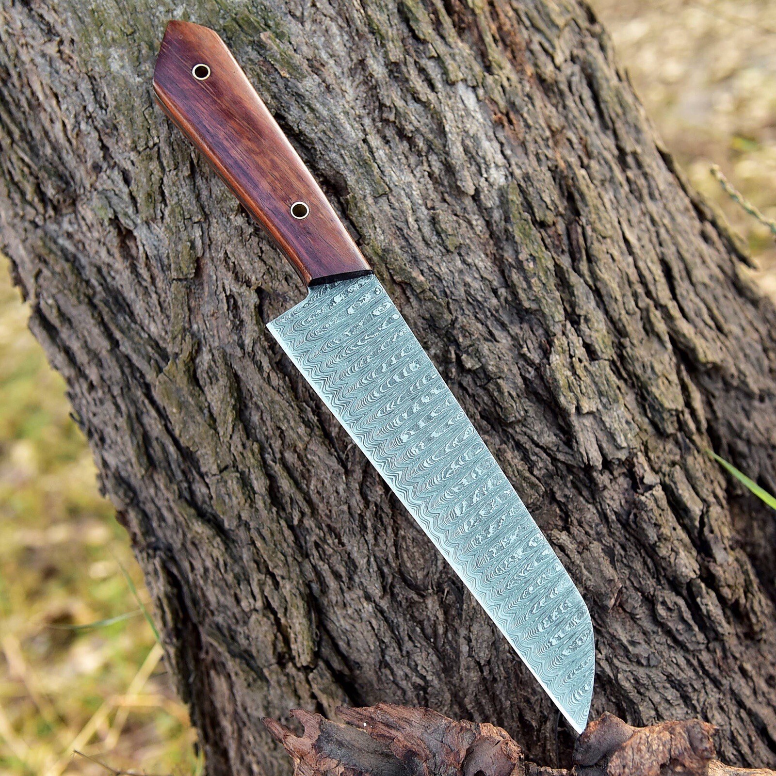 12 In Fixed Damascus Blade Chef Knife Kitchen Cutlery Full Tang Japanese Chef