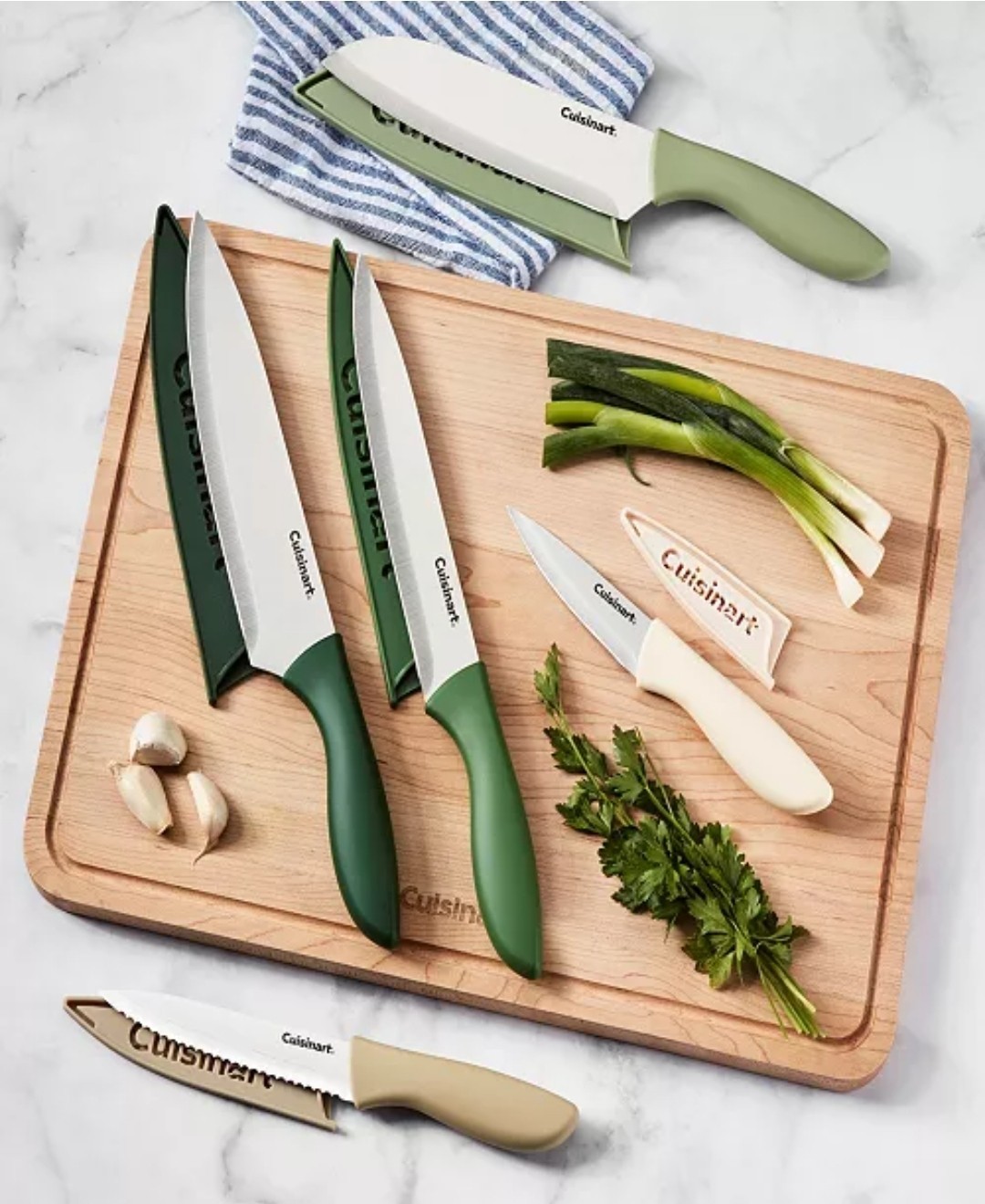 Dvantage 10-Piece Knife Set Muted Earth Color Stainless Steel Knives Set New