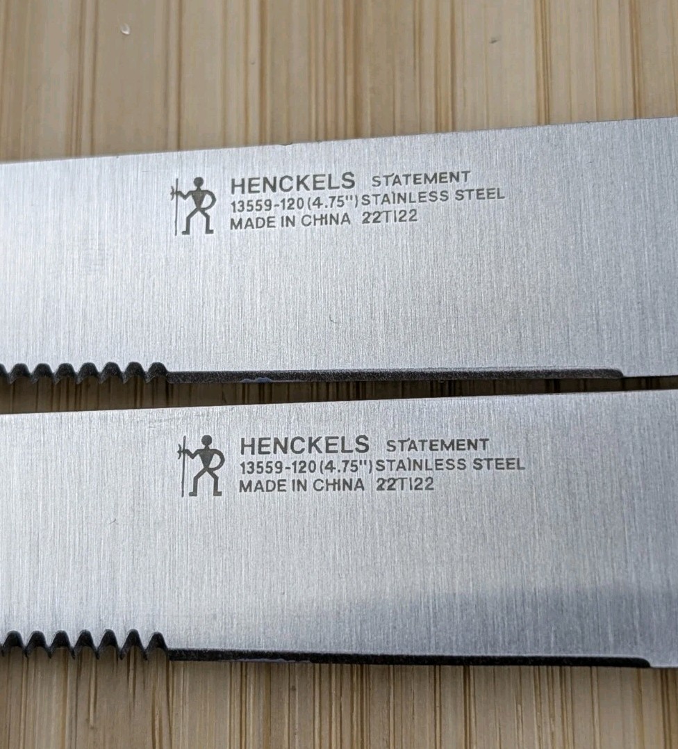 2pc Henckels STATEMENT 4.75-in STEAK Knife SET, Stainless Steel, 13559-120, (C)
